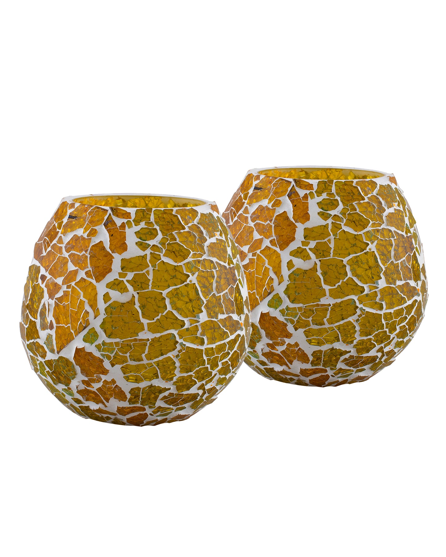 Moroccan Glass Mosaic Candle Holder, Tea Light holder Votive, Set of 2