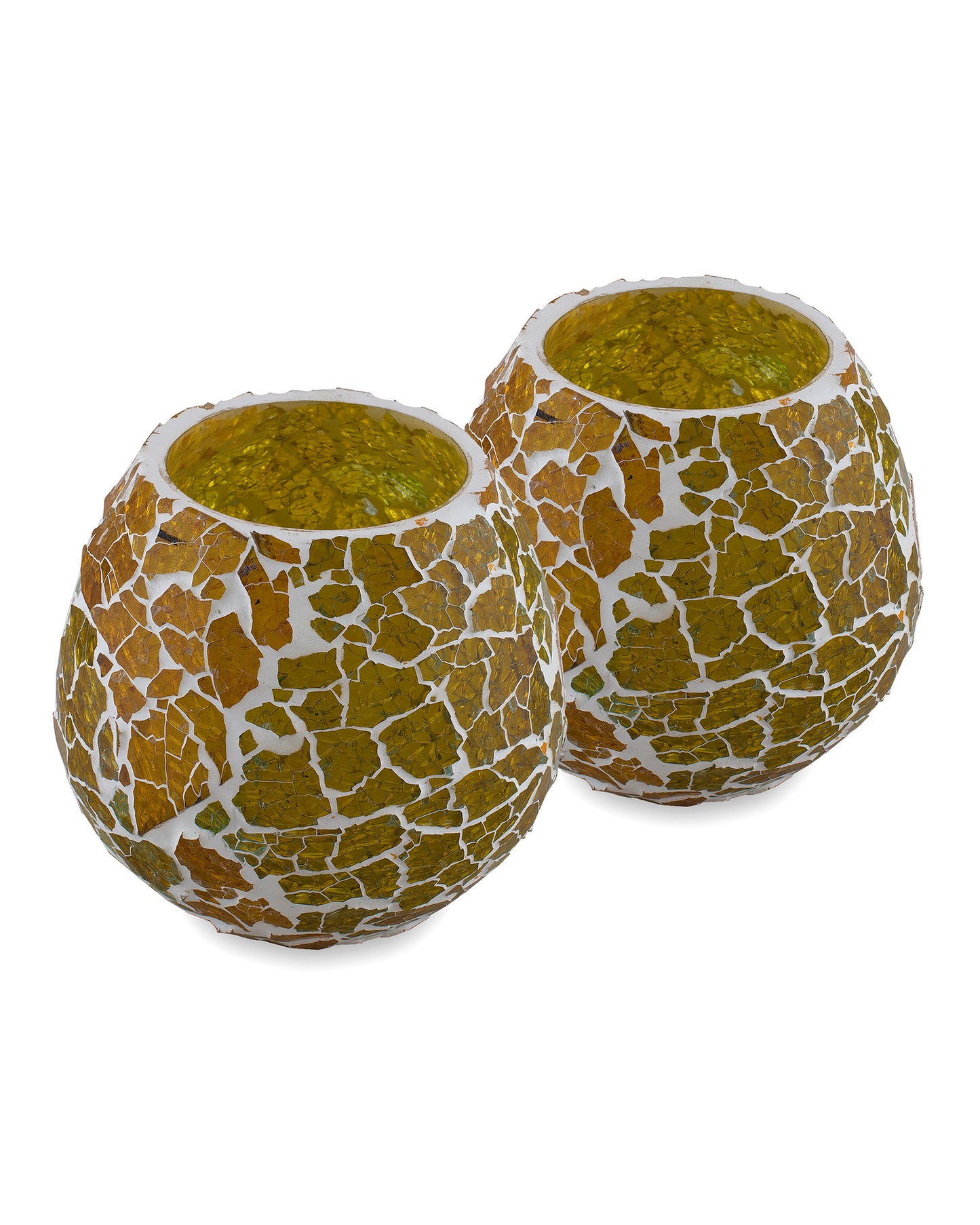 Moroccan Glass Mosaic Candle Holder, Tea Light holder Votive, Set of 2