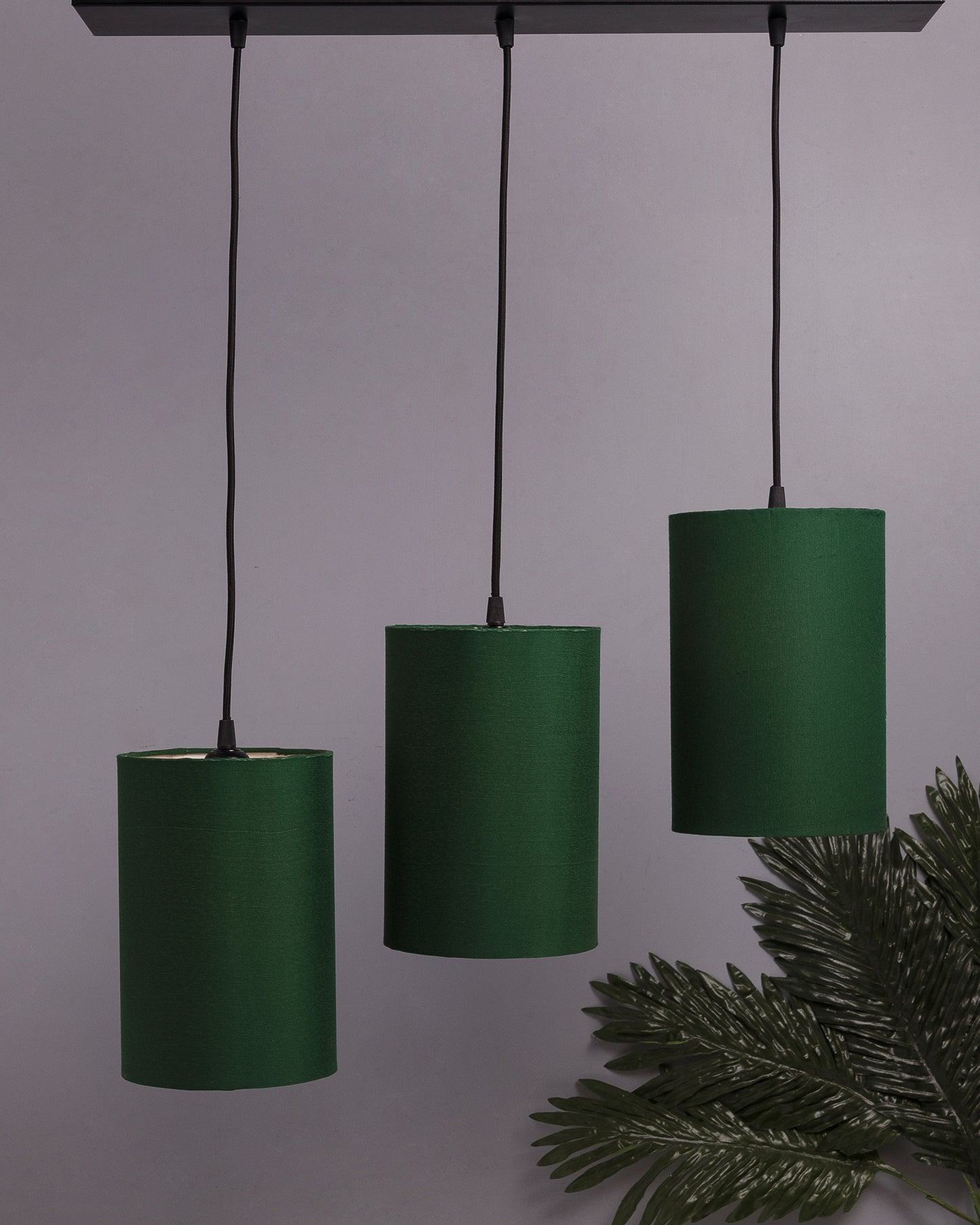 3-Lights Linear Cluster Chandelier Classic Cylinder Hanging Shade Pendant, Decorative, Black, Kitchen Area and Dining Room Light, LED/Filament Light