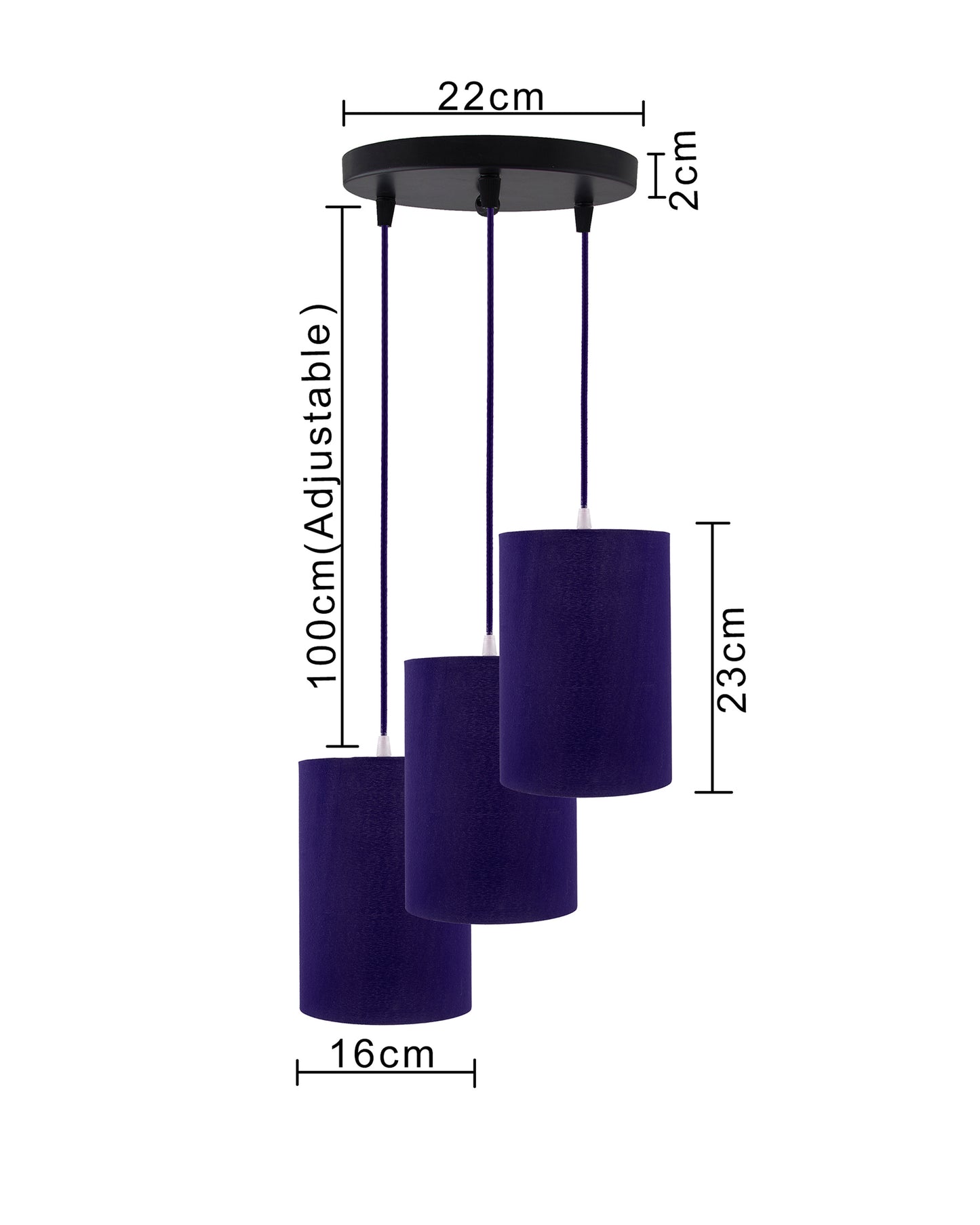 3-Lights Round Cluster Chandelier Classic CylinderHanging Shade Pendant, Decorative, Black, URBAN Retro, Nordic Style, LED/Filament Bulb