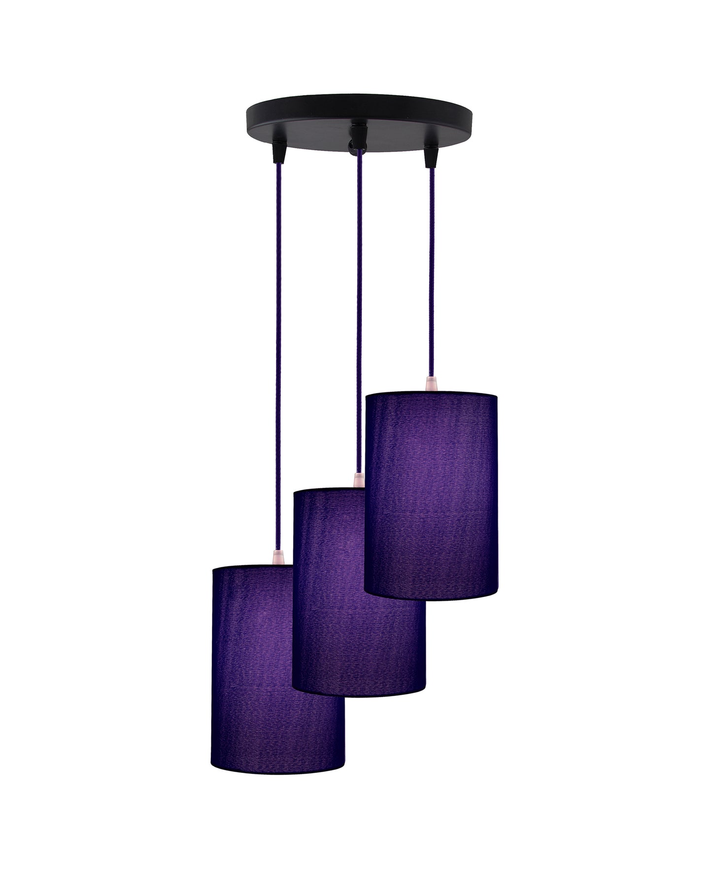 3-Lights Round Cluster Chandelier Classic CylinderHanging Shade Pendant, Decorative, Black, URBAN Retro, Nordic Style, LED/Filament Bulb