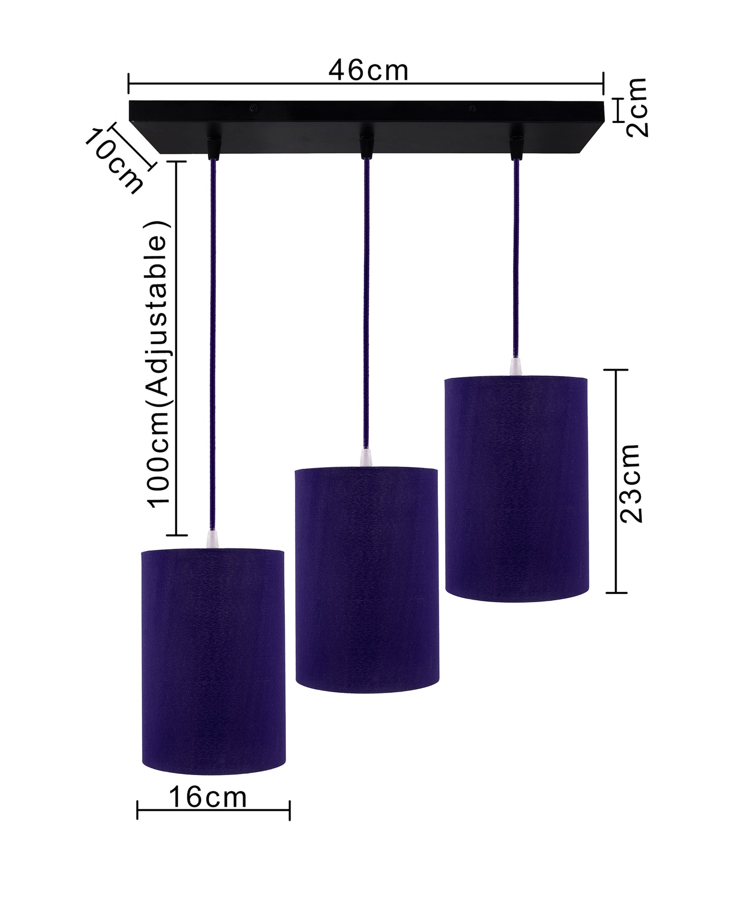 3-Lights Linear Cluster Chandelier Classic Cylinder Hanging Shade Pendant, Decorative, Black, Kitchen Area and Dining Room Light, LED/Filament Light