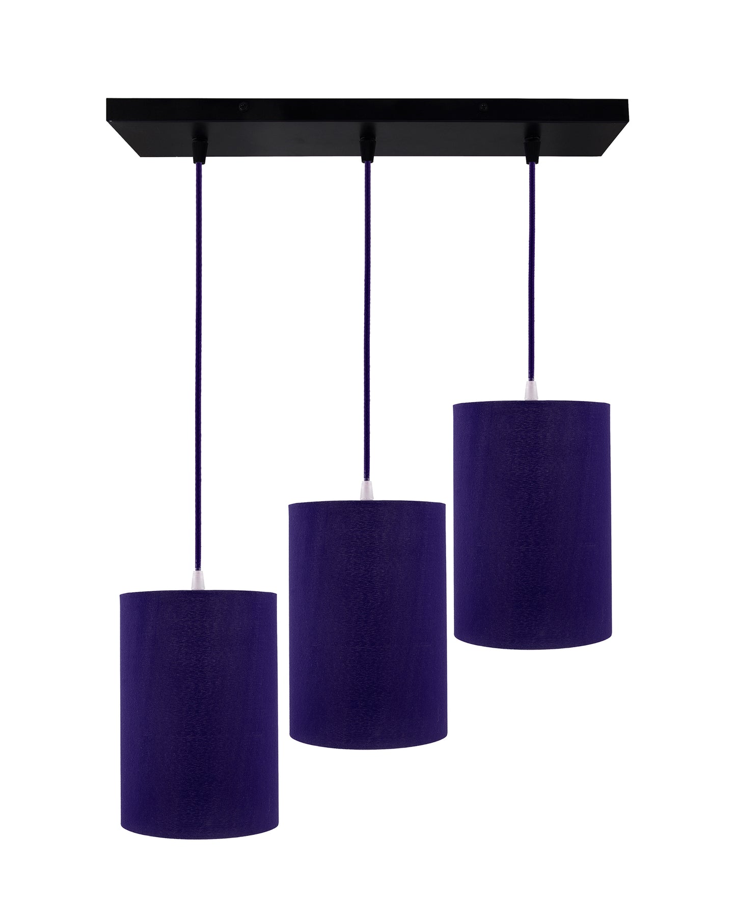 3-Lights Linear Cluster Chandelier Classic Cylinder Hanging Shade Pendant, Decorative, Black, Kitchen Area and Dining Room Light, LED/Filament Light
