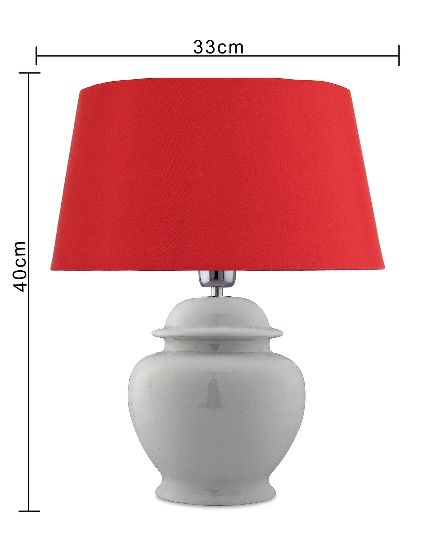 Ceramic Pot Shaped Base White Table Lamp with Drum Shade, LED Bulb
