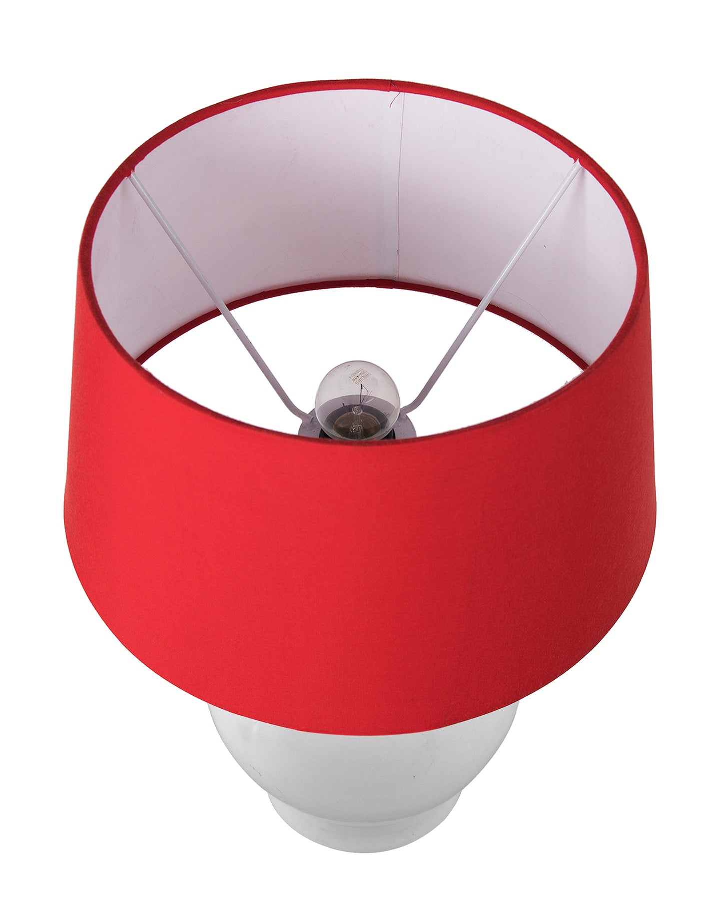 Ceramic Pot Shaped Base White Table Lamp with Drum Shade, LED Bulb
