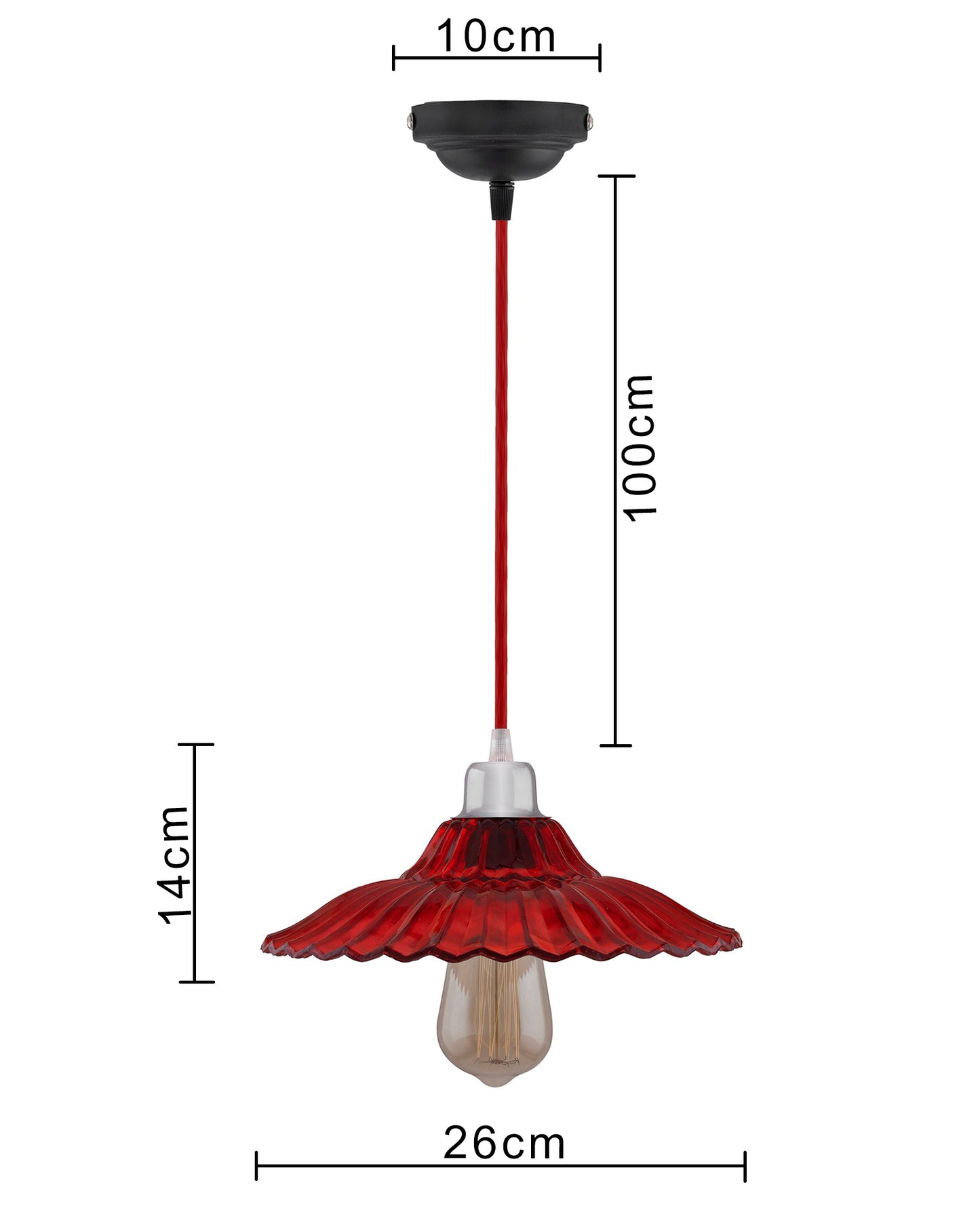 Industrial vintage E27 Colored Glass pendant Lampshade, Filament/LED hanging ceiling light,