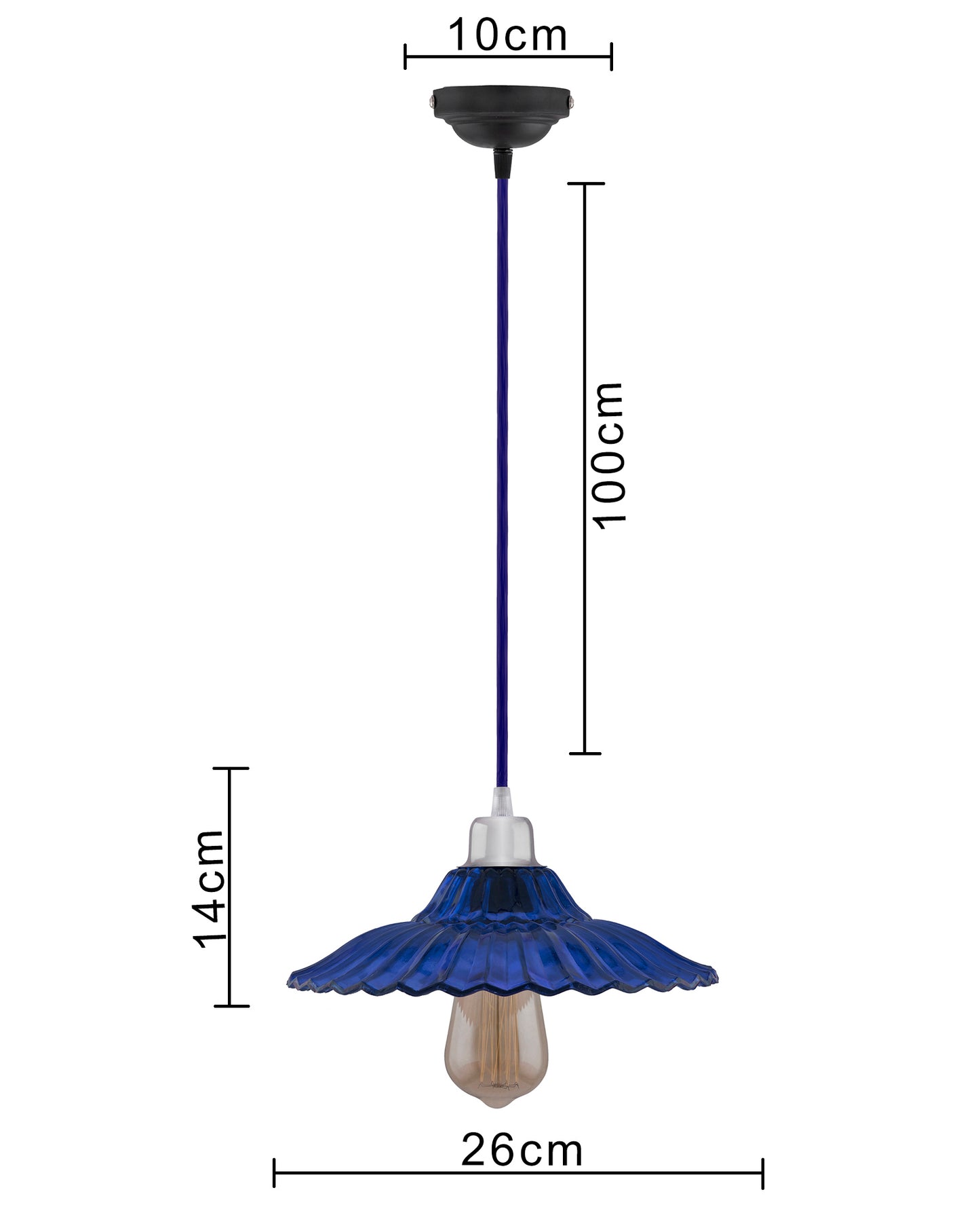 Industrial vintage E27 Colored Glass pendant Lampshade, Filament/LED hanging ceiling light,