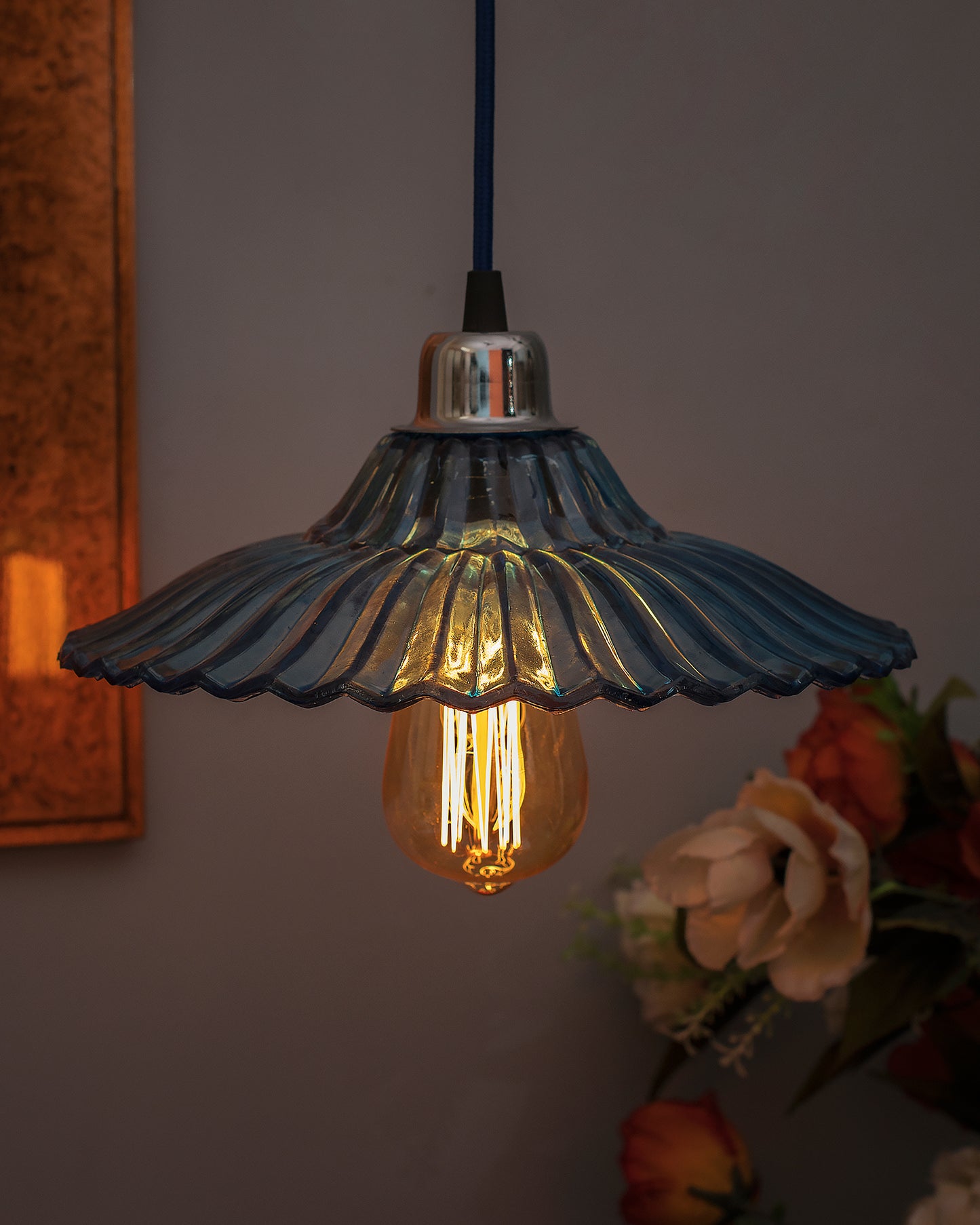 Industrial vintage E27 Colored Glass pendant Lampshade, Filament/LED hanging ceiling light,