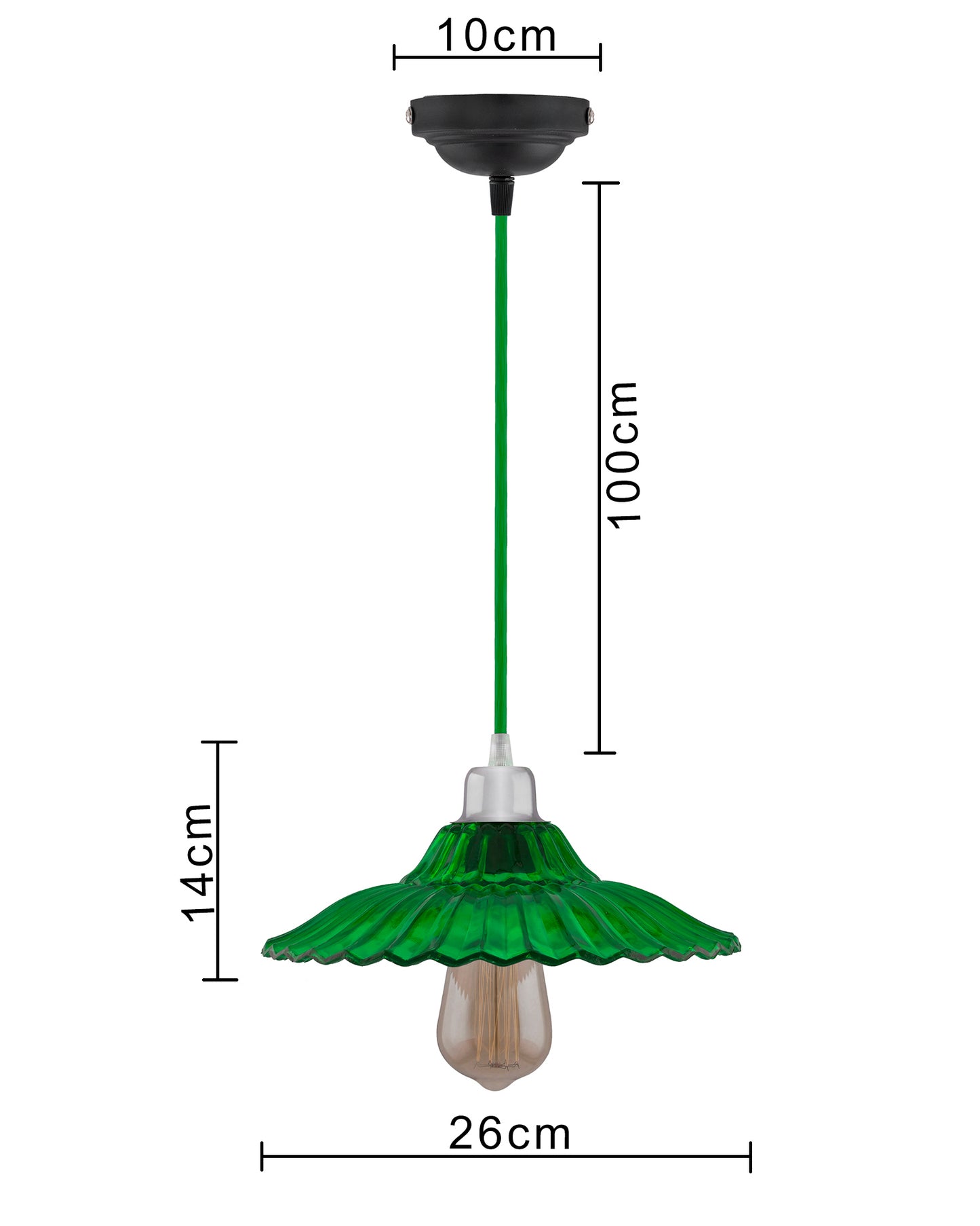 Industrial vintage E27 Colored Glass pendant Lampshade, Filament/LED hanging ceiling light,