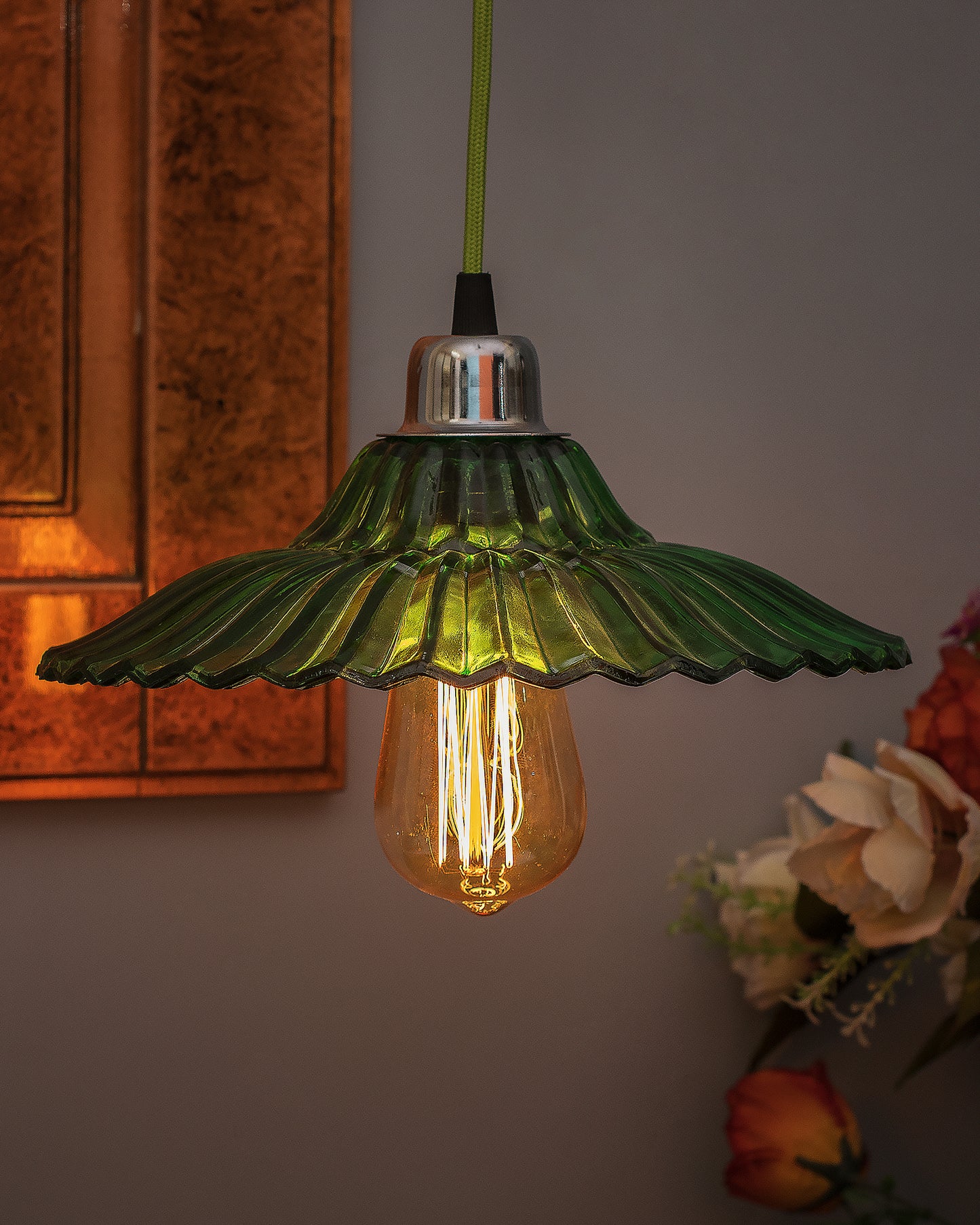 Industrial vintage E27 Colored Glass pendant Lampshade, Filament/LED hanging ceiling light,