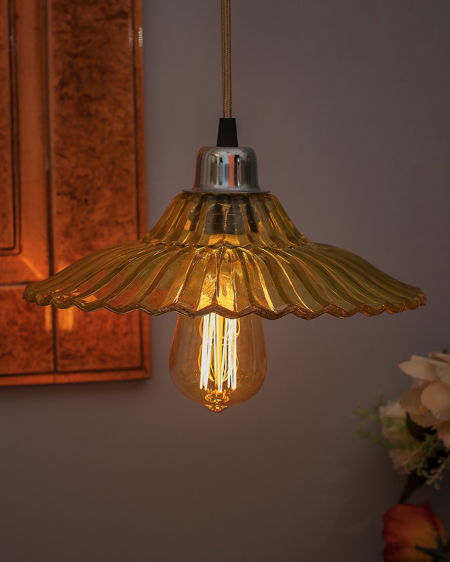 Industrial vintage E27 Colored Glass pendant Lampshade, Filament/LED hanging ceiling light,
