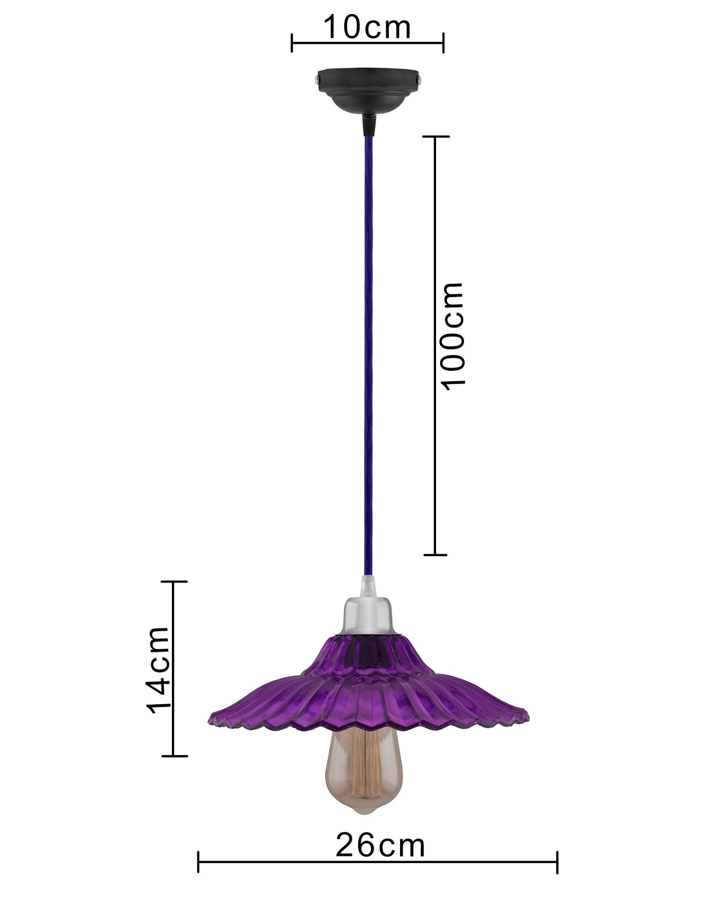 Industrial vintage E27 Colored Glass pendant Lampshade, Filament/LED hanging ceiling light,