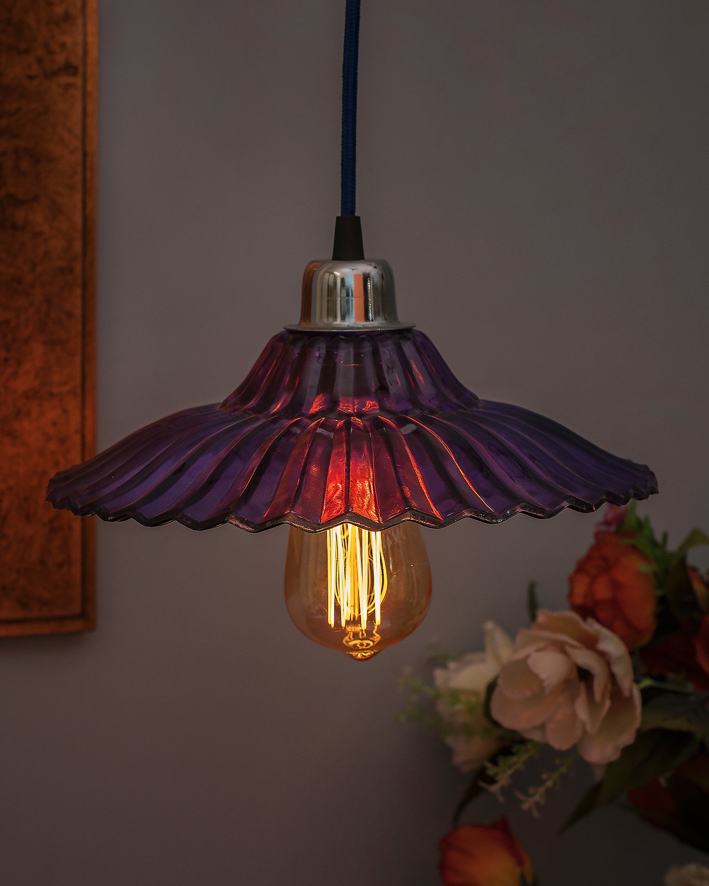 Industrial vintage E27 Colored Glass pendant Lampshade, Filament/LED hanging ceiling light,