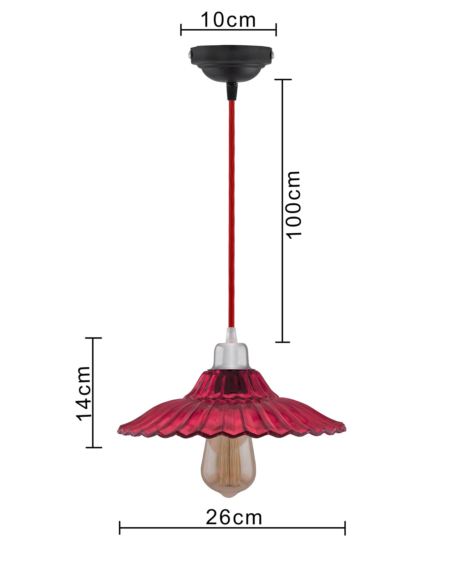 Industrial vintage E27 Colored Glass pendant Lampshade, Filament/LED hanging ceiling light,