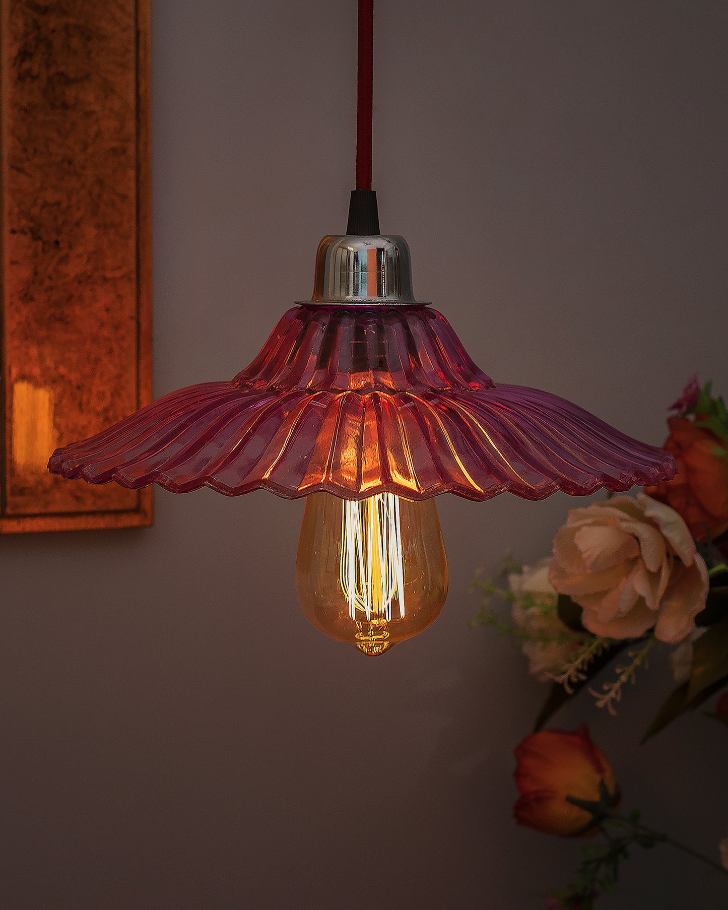 Industrial vintage E27 Colored Glass pendant Lampshade, Filament/LED hanging ceiling light,