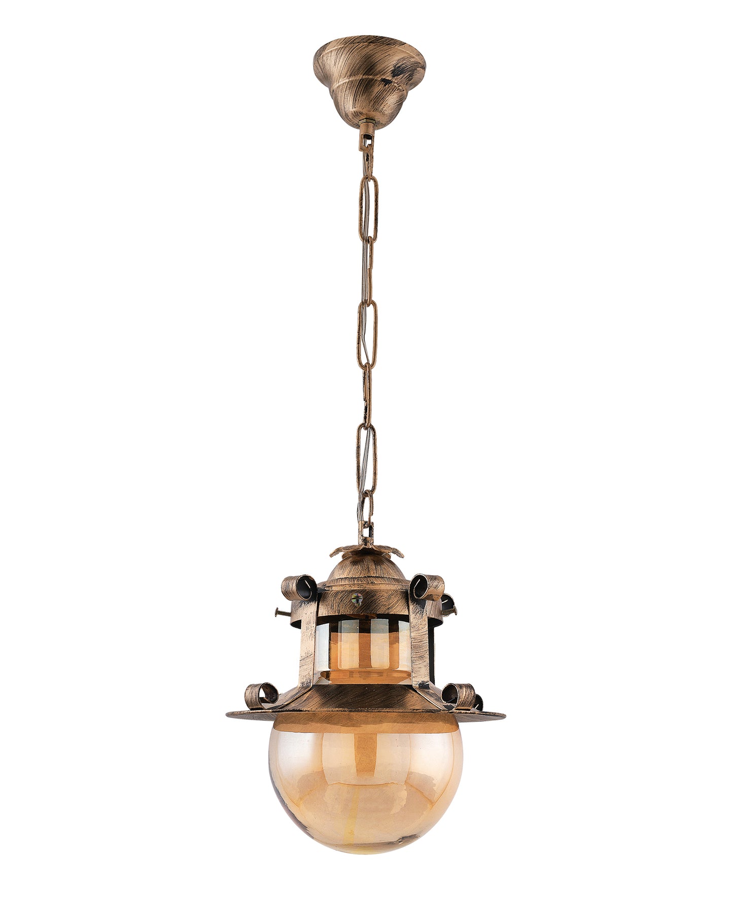 Rustic Hanging Light Fixtures, Oil Rubbed Bronze Finish Indoor Vintage Pendent Industrial Lamp Fixture Glass Shade Farmhouse Metal light for Bedroom Living Room Cafe, Hanging Globe