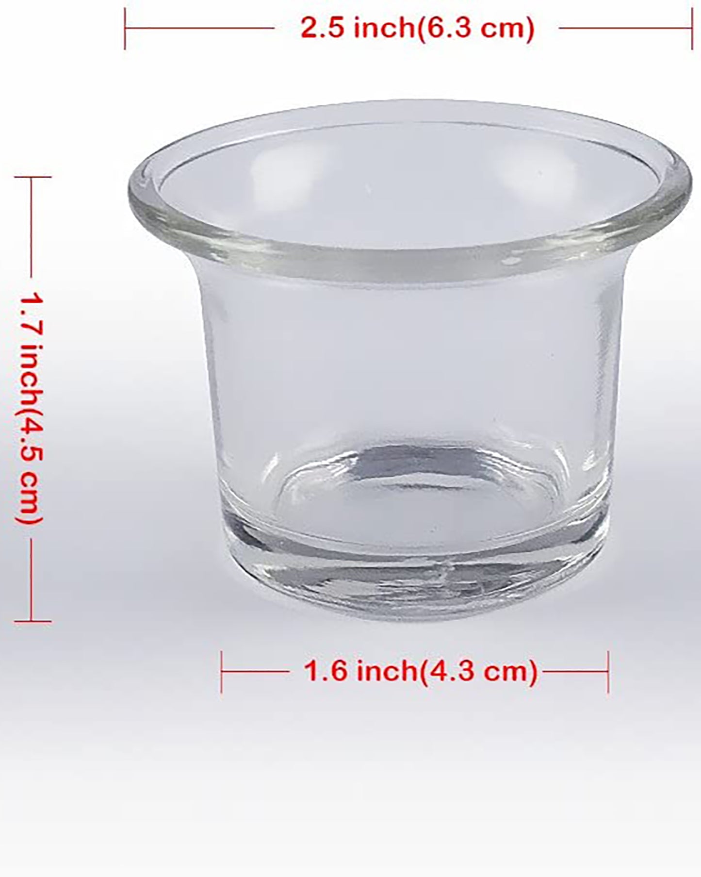 Homesake® Set of 12 Clear Collar Glass Tea Light Candle Holder, Elegant Glass Votive Holders for Diwali, Weddings, Dining Table, Living Room, Bedroom & Festive Decoration