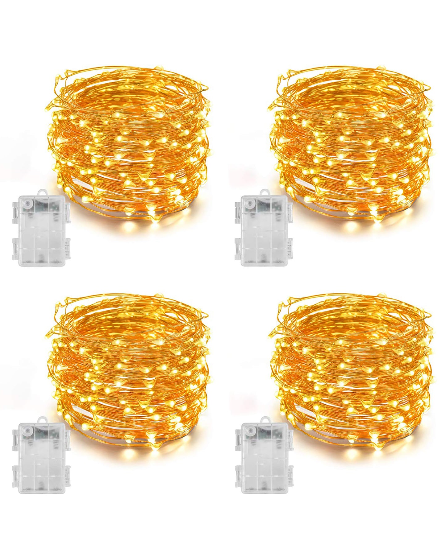 50-LED Fairy Copper String Lights 5m Waterproof, 3AA Battery, Warm White