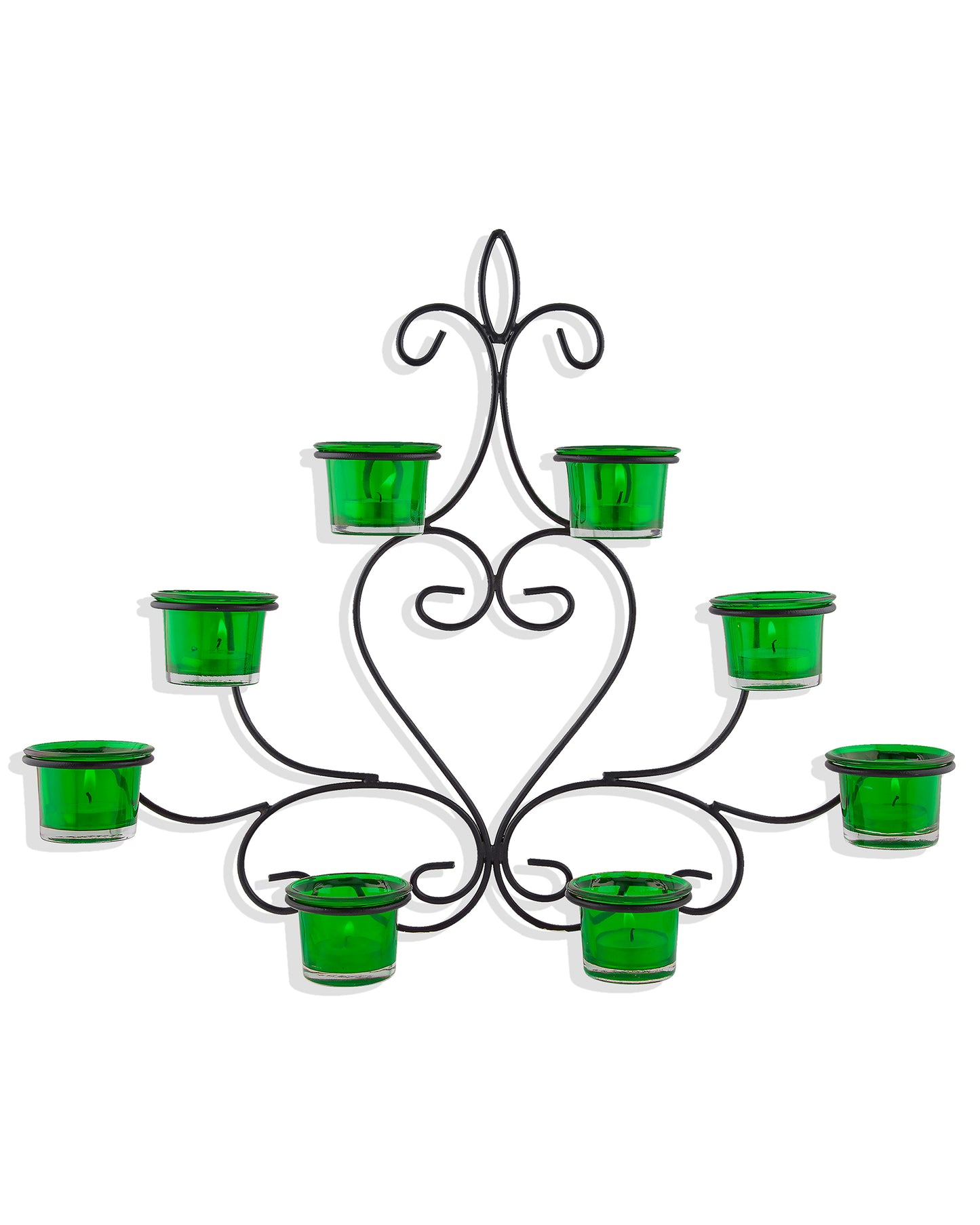 8-Votive Chic Black Iron Wall Sconce Candle Holder, Candle Wall art