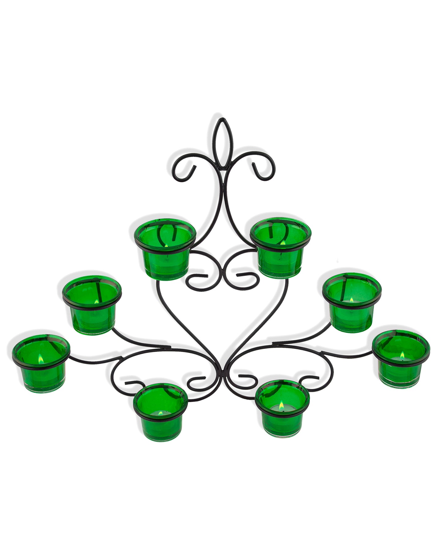 8-Votive Chic Black Iron Wall Sconce Candle Holder, Candle Wall art