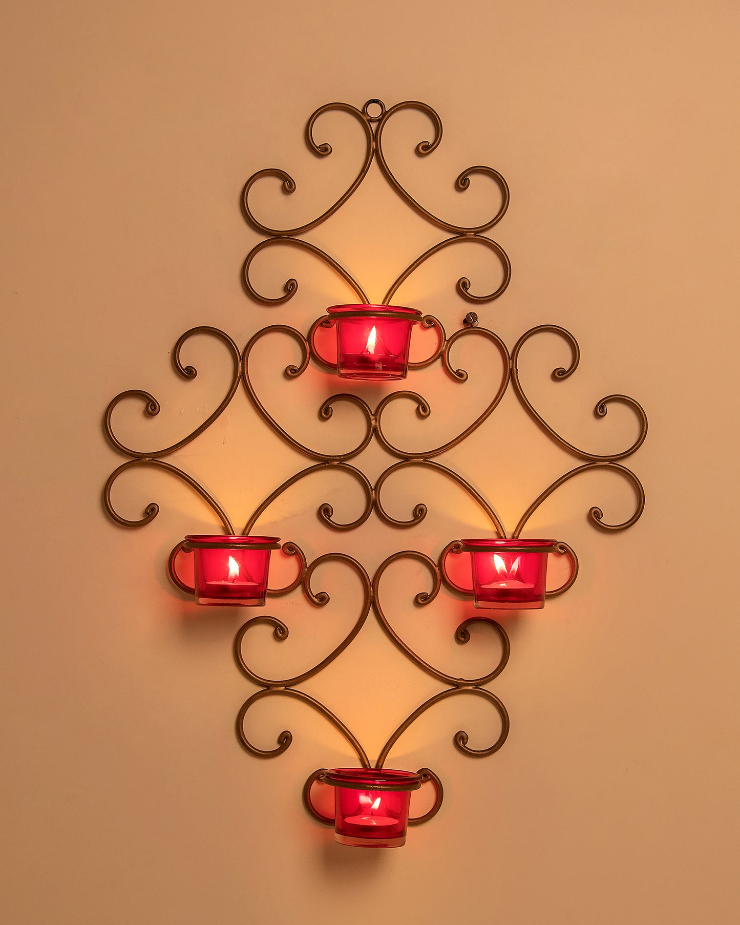 4-Votive Victorian Black Iron Wall Sconce Candle Holder,Candle Wall art