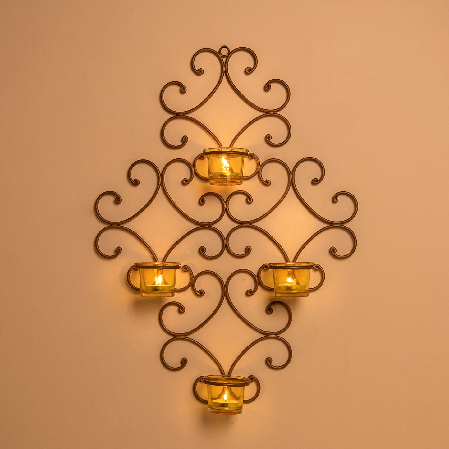 4-Votive Victorian Black Iron Wall Sconce Candle Holder,Candle Wall art