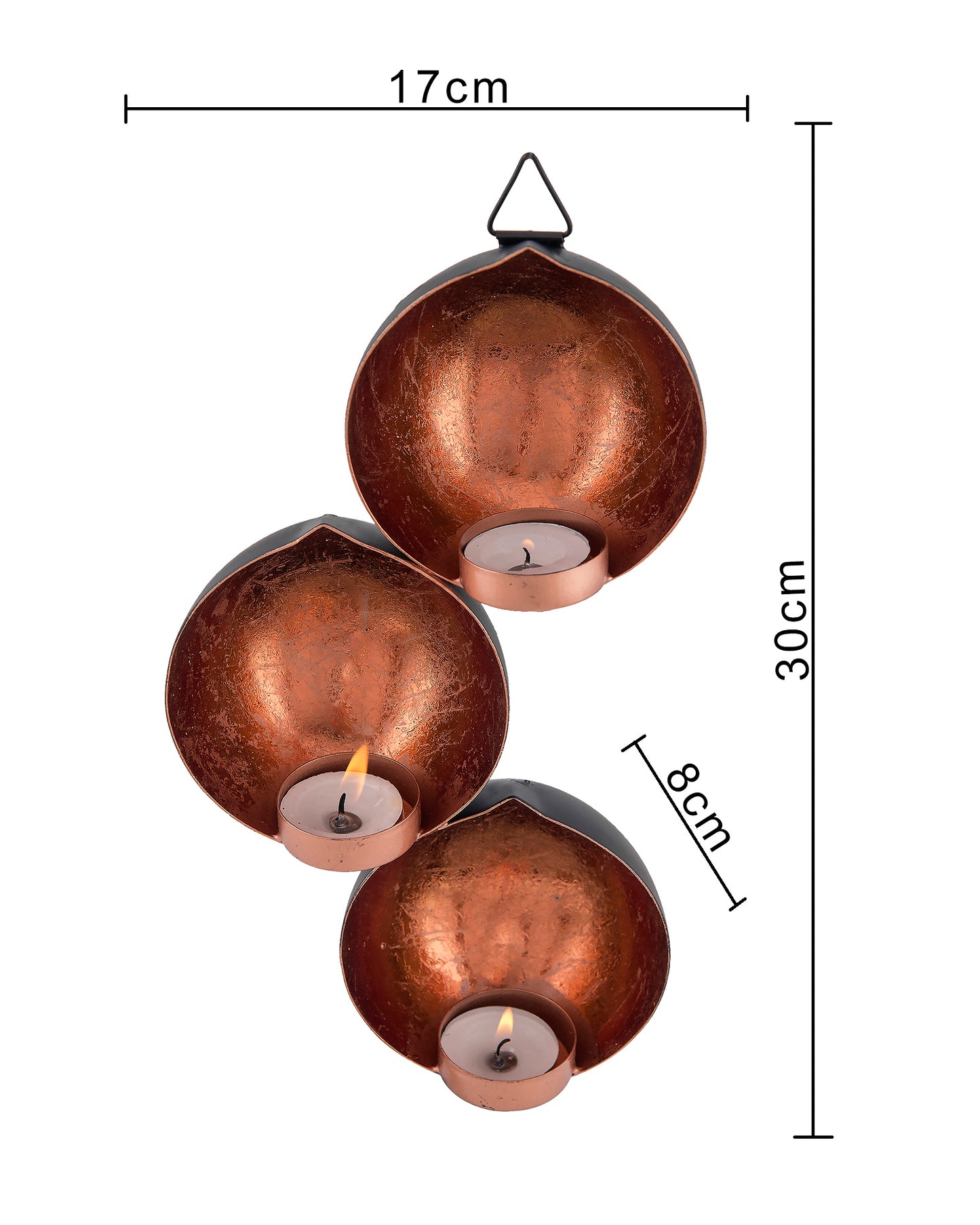 Wall Hanging metal Tri-Drop hanging candle holder, Wall candle Sconce