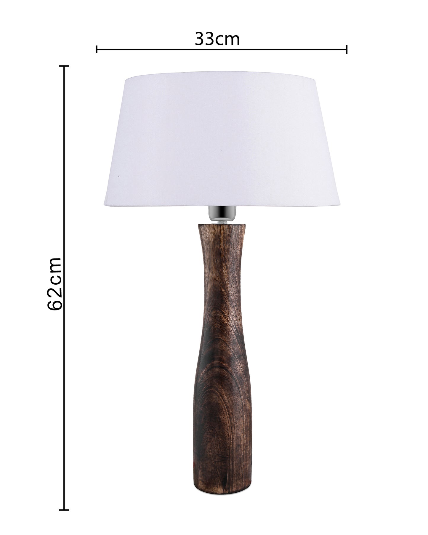 Antique Solid Timber Turned table lamp with Empire Drum Shade