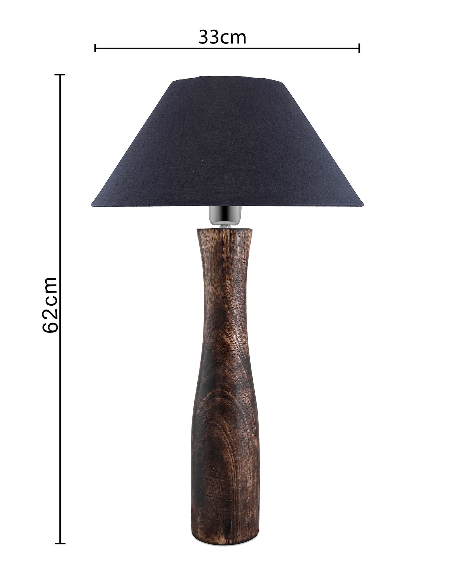 Antique Solid Timber Turned table lamp with Cone Shade