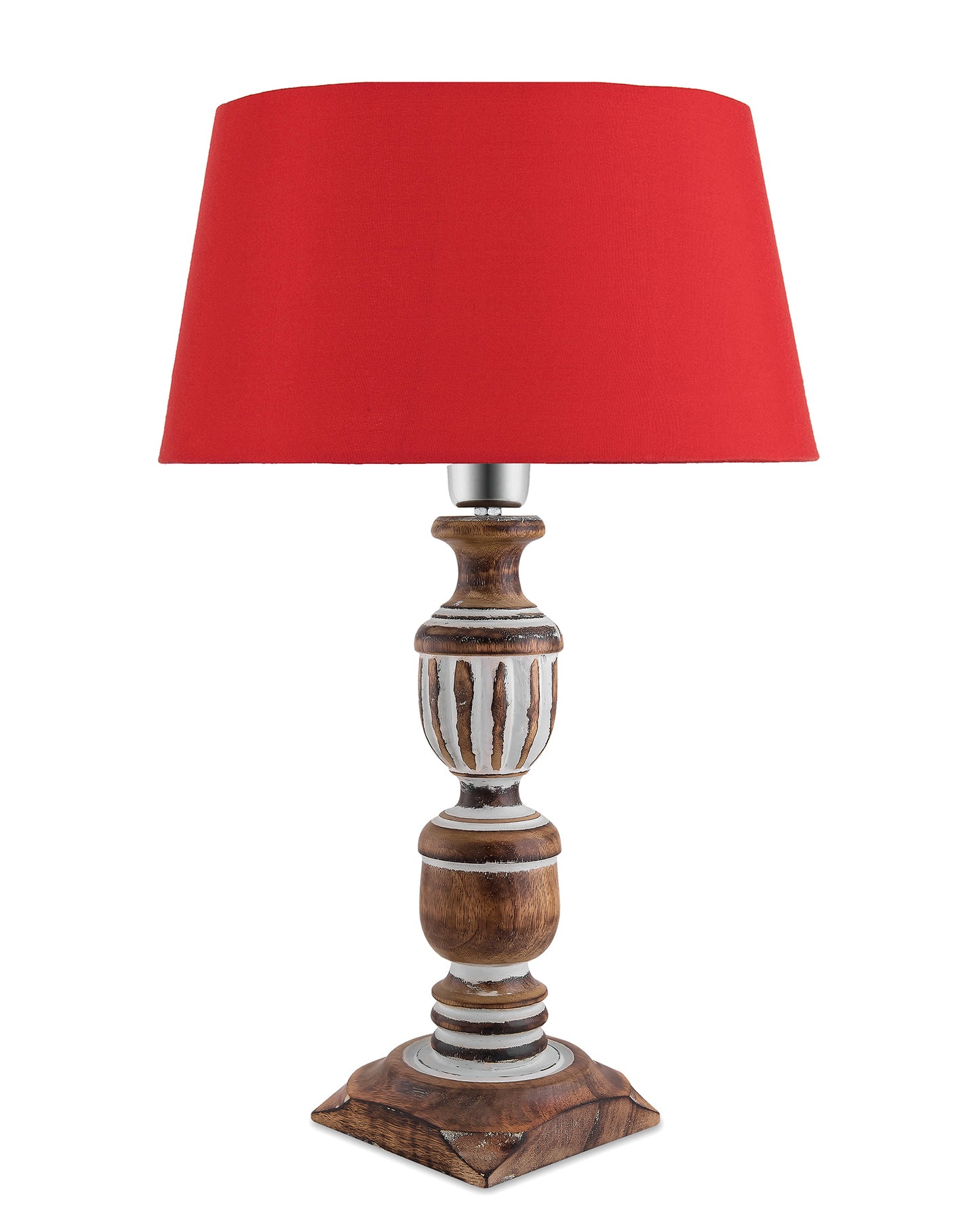 Antique White French Trophy Carved Table lamp with Empire Drum Shade