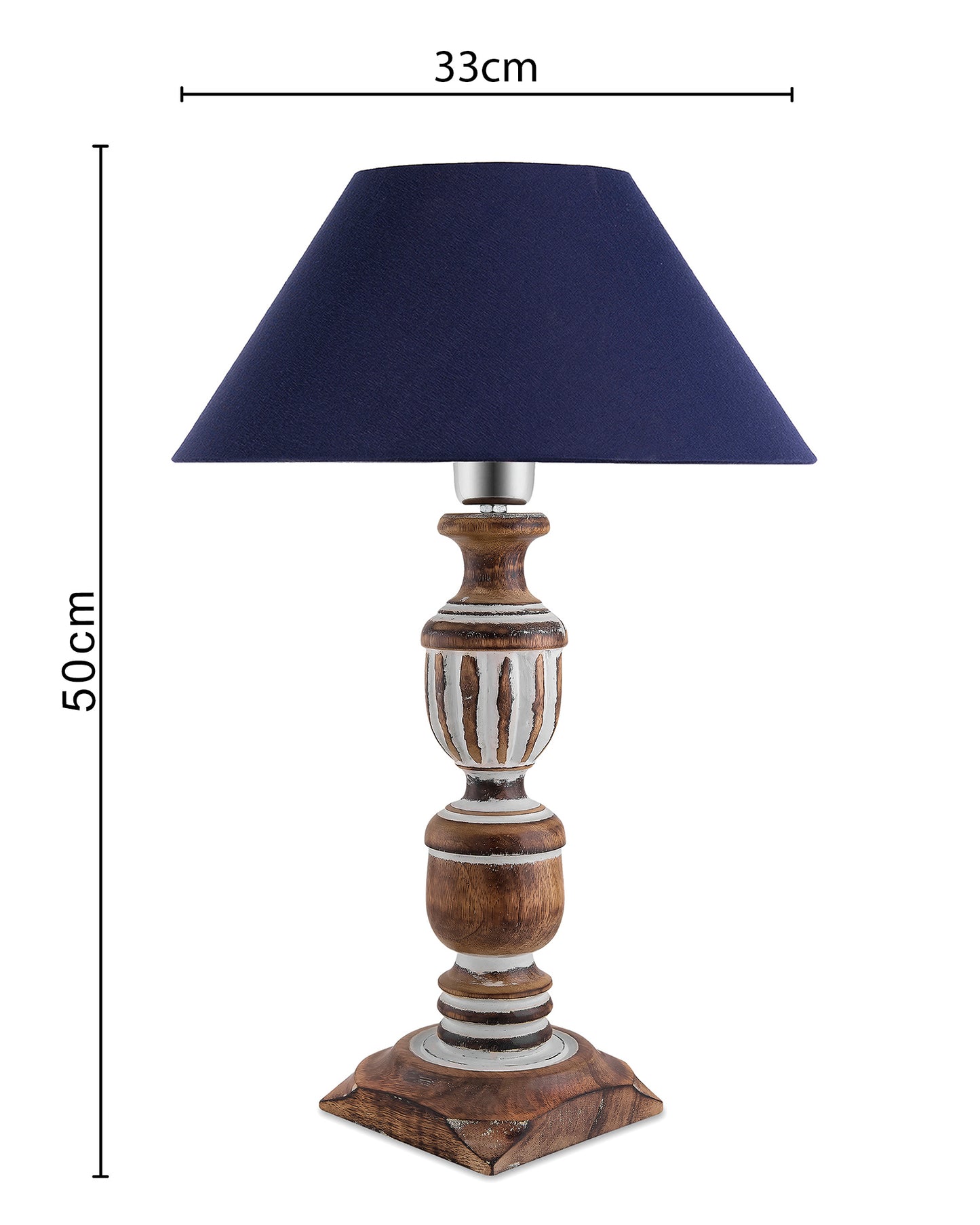 Antique White French Trophy Carved Table lamp with Cone Shade