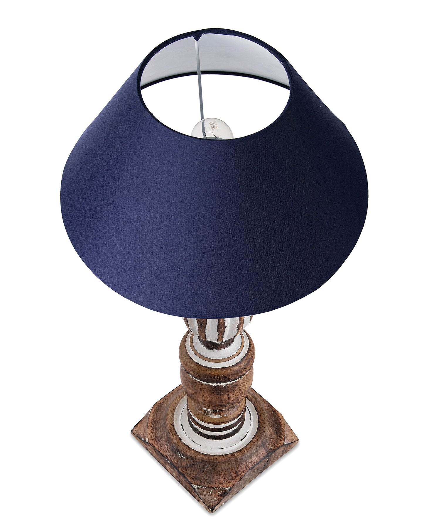 Antique White French Trophy Carved Table lamp with Cone Shade