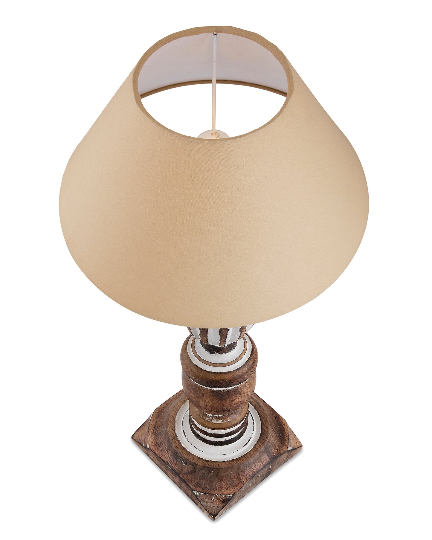 Antique White French Trophy Carved Table lamp with Cone Shade