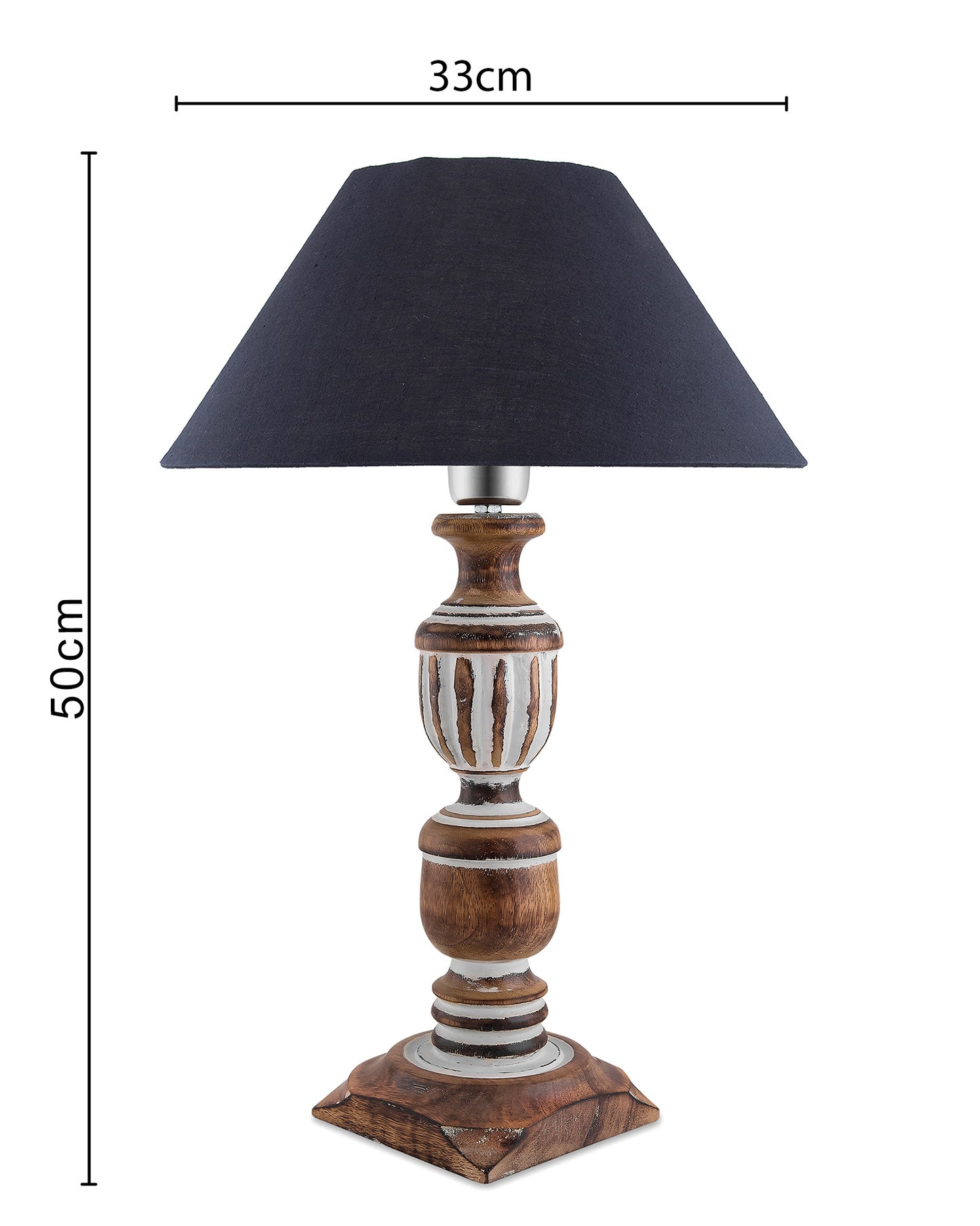 Antique White French Trophy Carved Table lamp with Cone Shade
