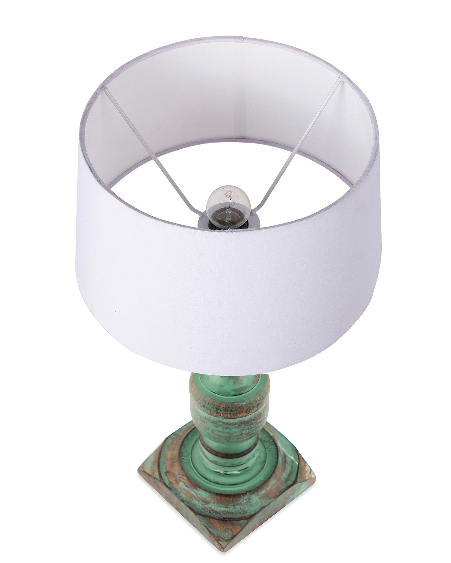 Rustic Algae French Trophy Carved Table lamp with Empire Drum Shade