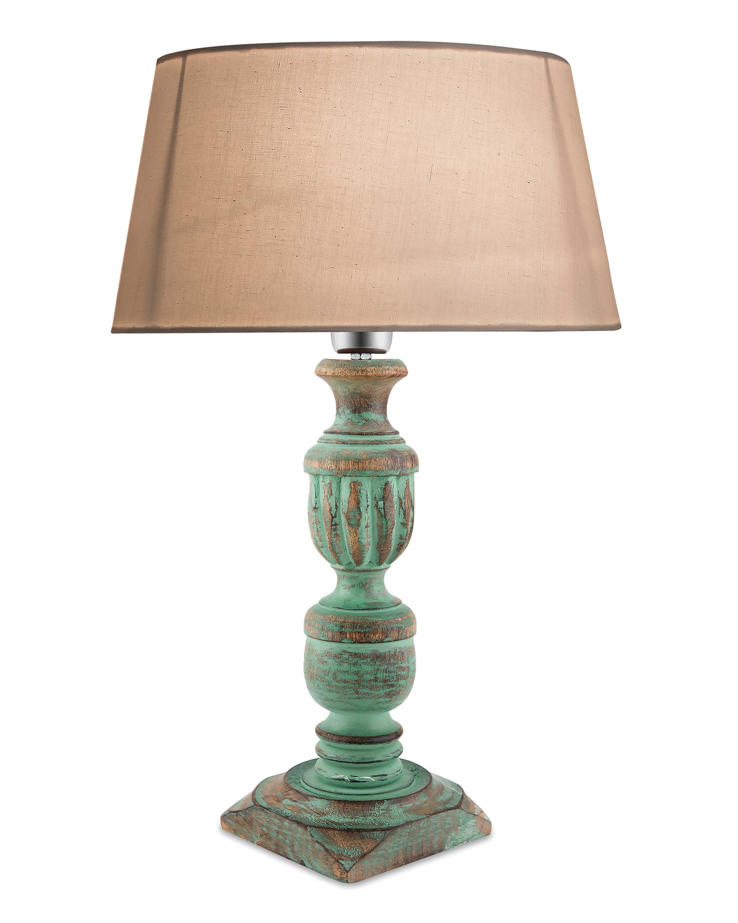 Rustic Algae French Trophy Carved Table lamp with Empire Drum Shade
