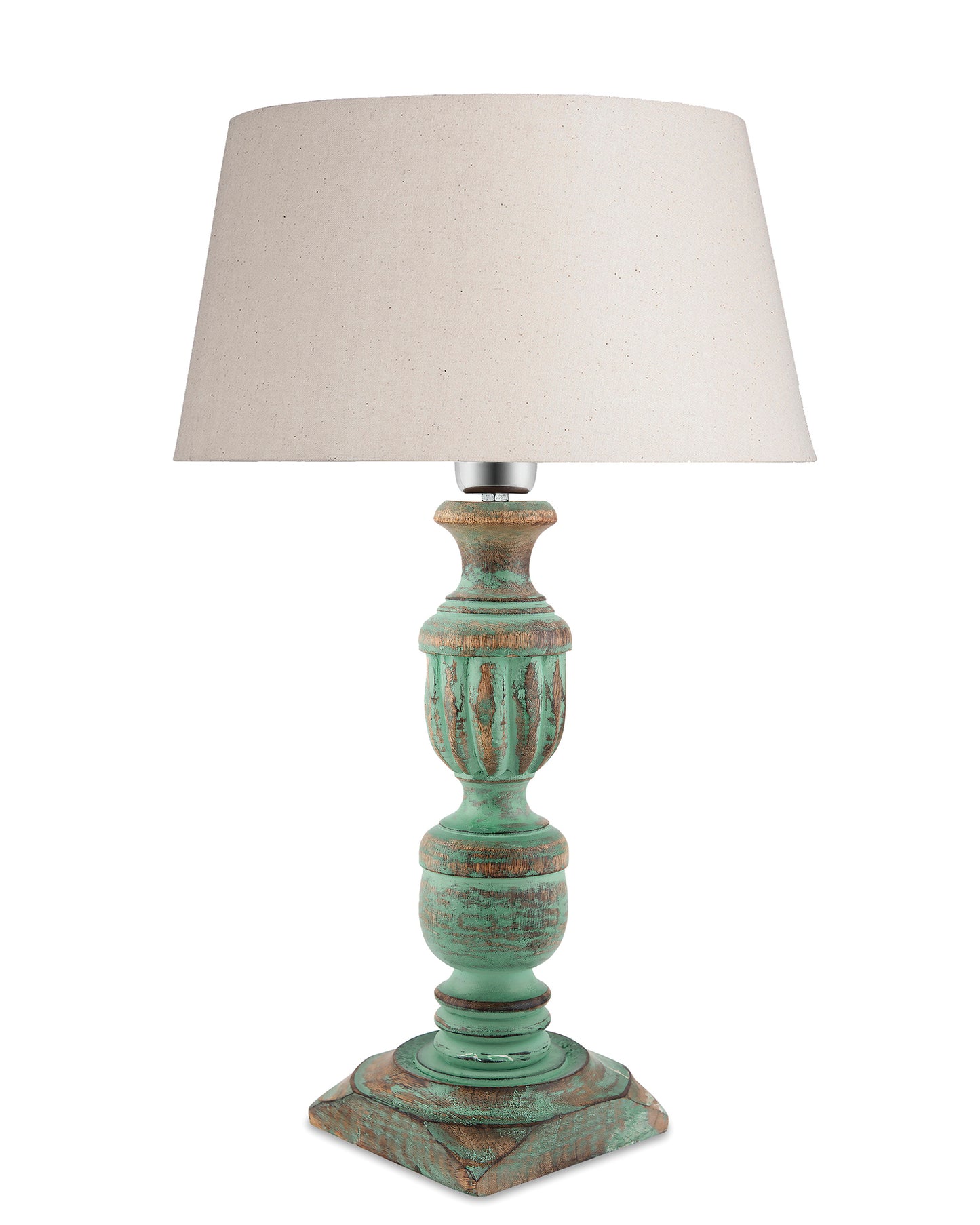 Rustic Algae French Trophy Carved Table lamp with Empire Drum Shade