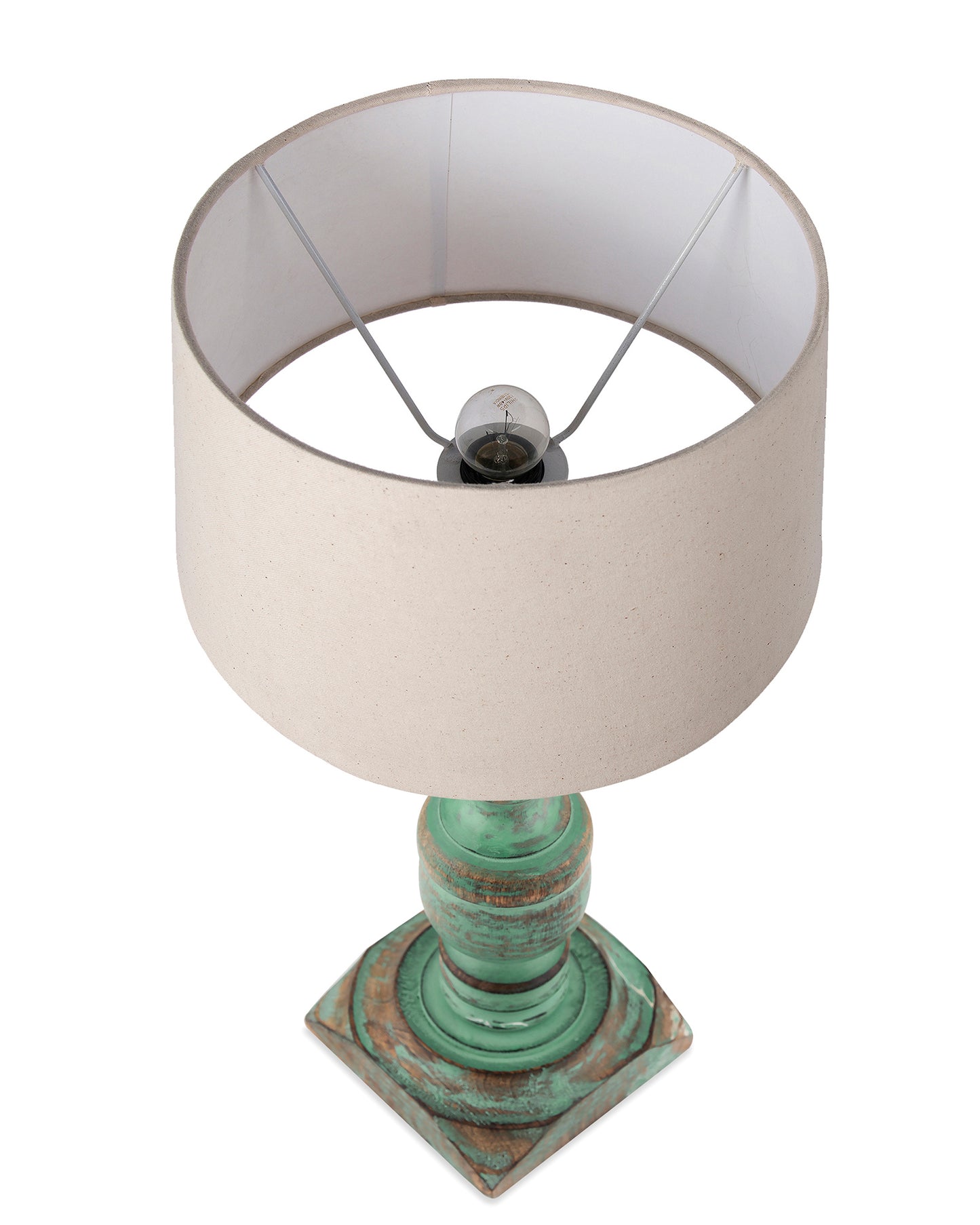 Rustic Algae French Trophy Carved Table lamp with Empire Drum Shade