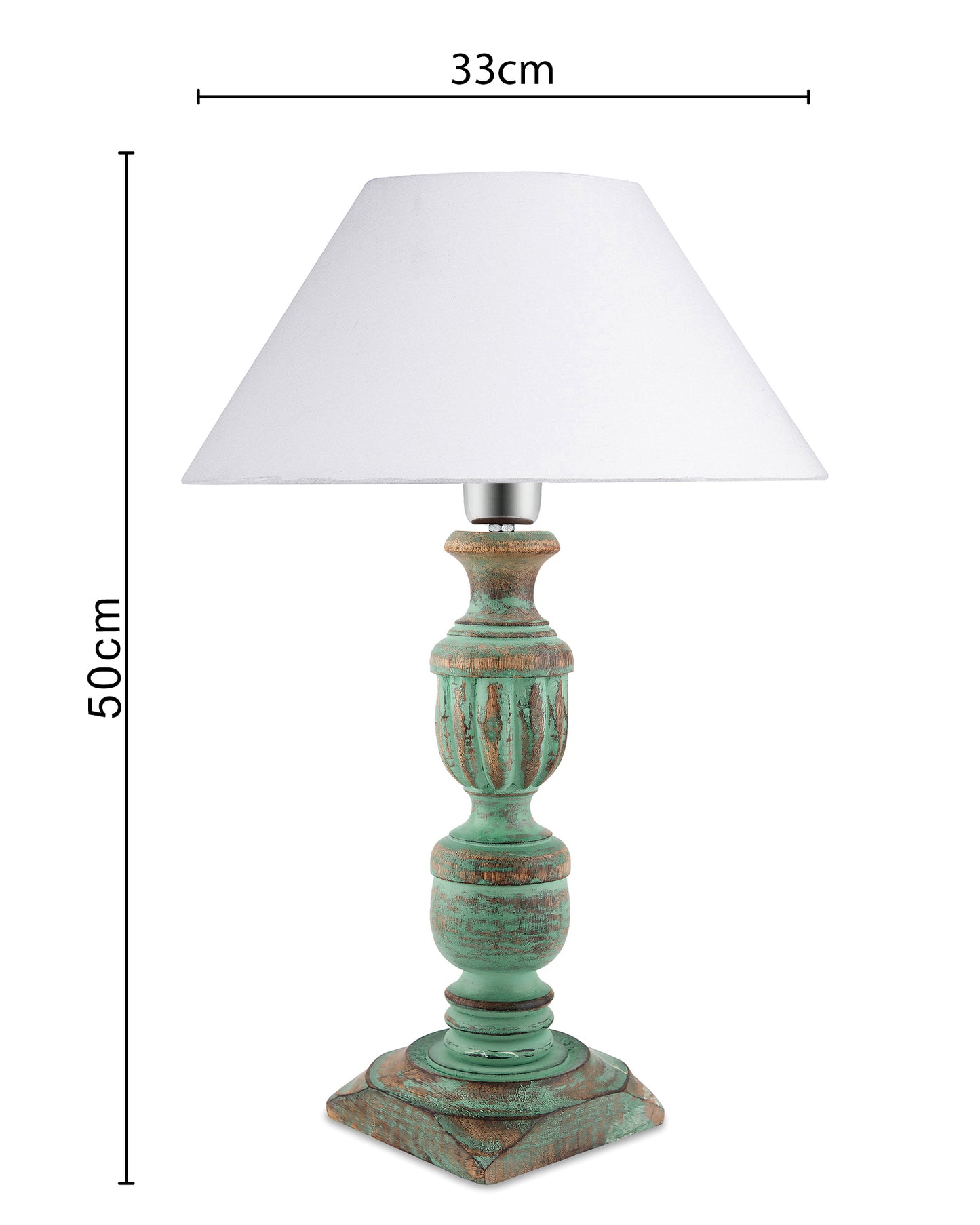 Rustic Algae French Trophy Carved Table lamp with Cone Shade