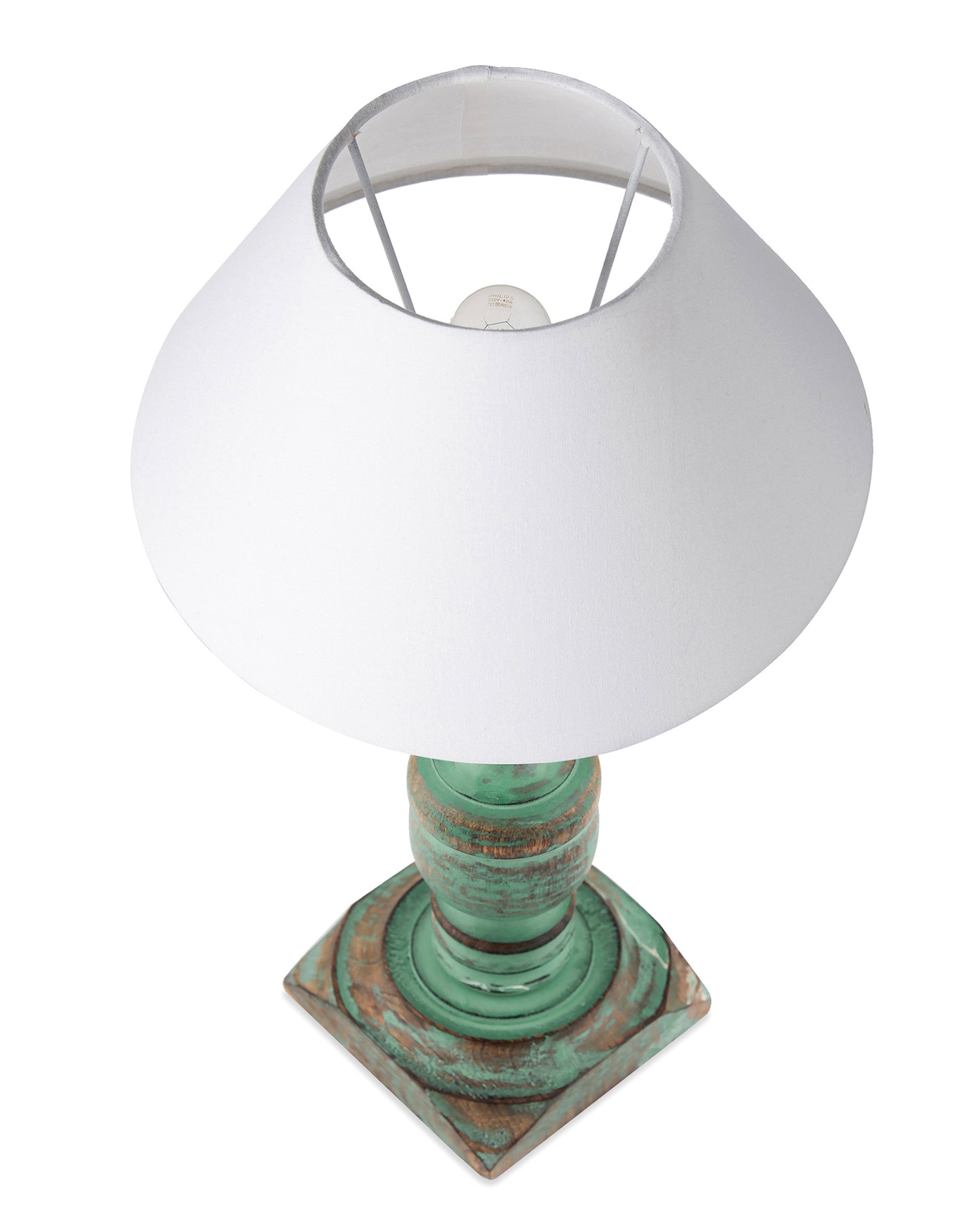 Rustic Algae French Trophy Carved Table lamp with Cone Shade