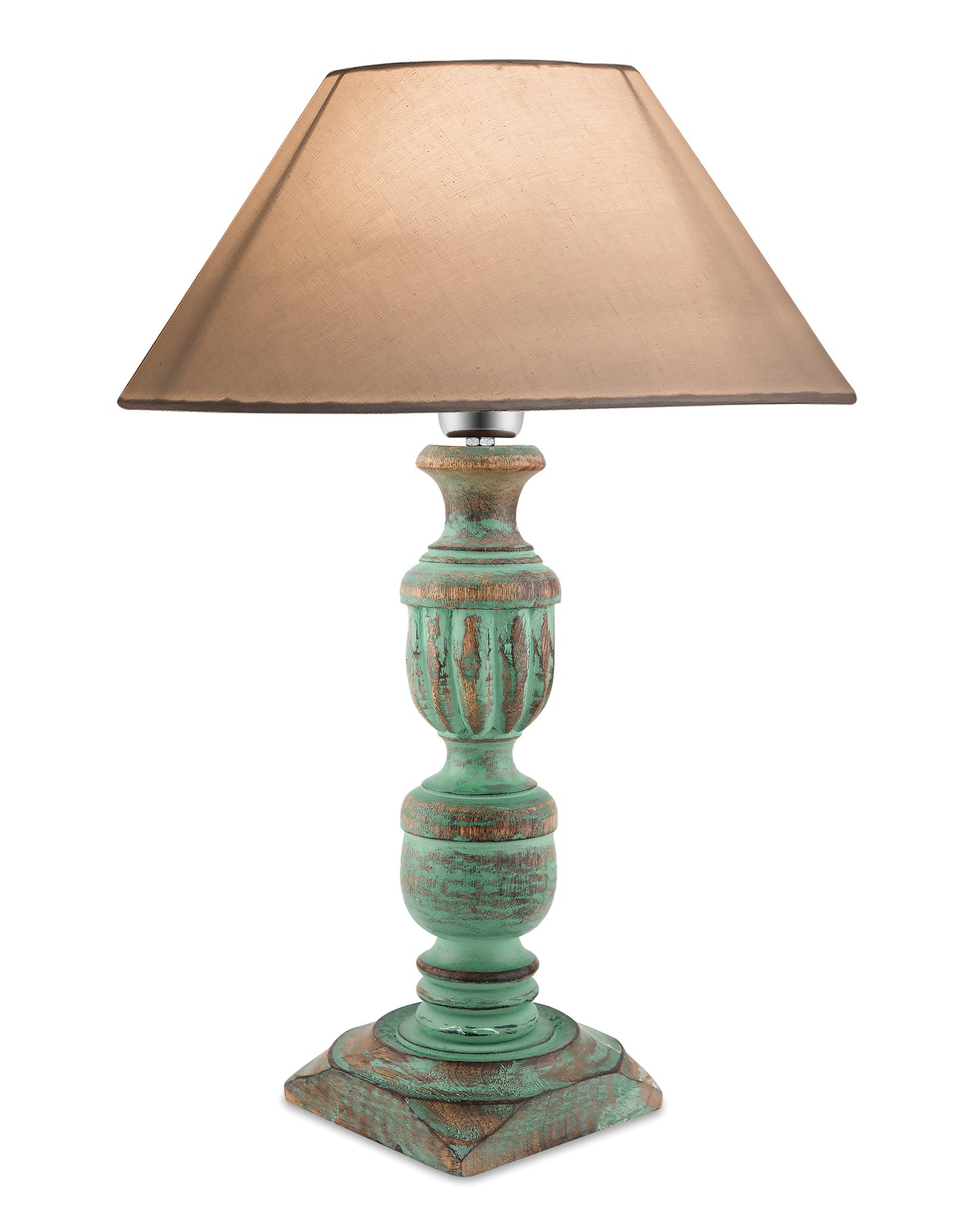Rustic Algae French Trophy Carved Table lamp with Cone Shade