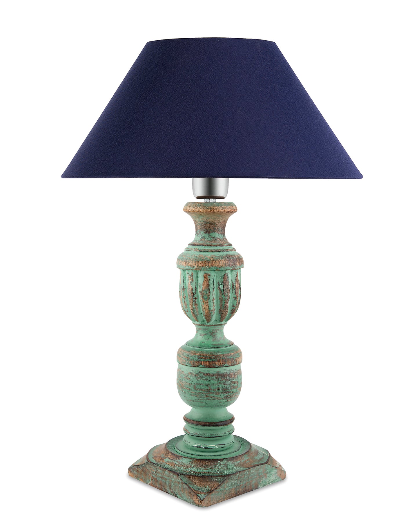 Rustic Algae French Trophy Carved Table lamp with Cone Shade