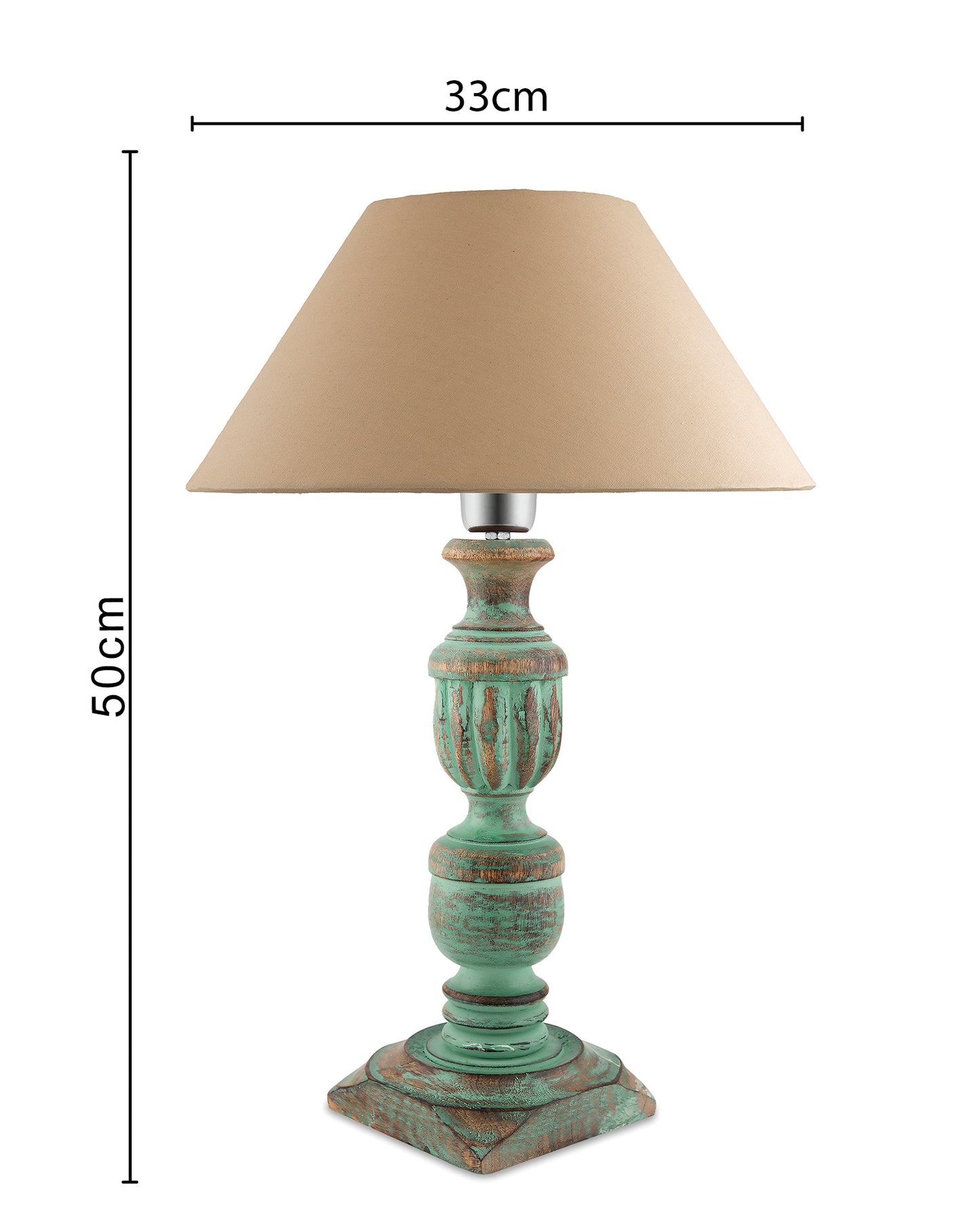 Rustic Algae French Trophy Carved Table lamp with Cone Shade