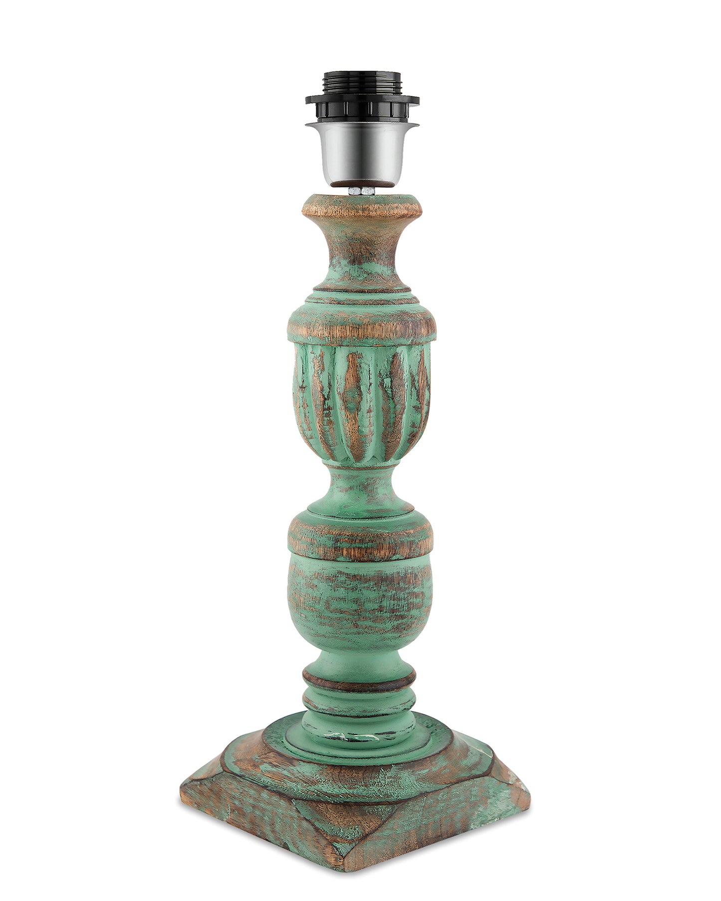 Rustic Algae French Trophy Carved Table lamp with Cone Shade