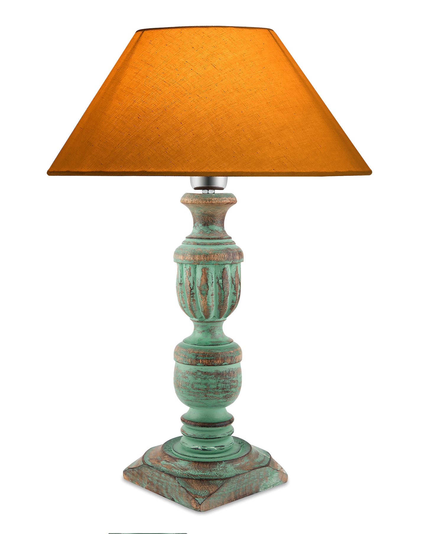 Rustic Algae French Trophy Carved Table lamp with Cone Shade