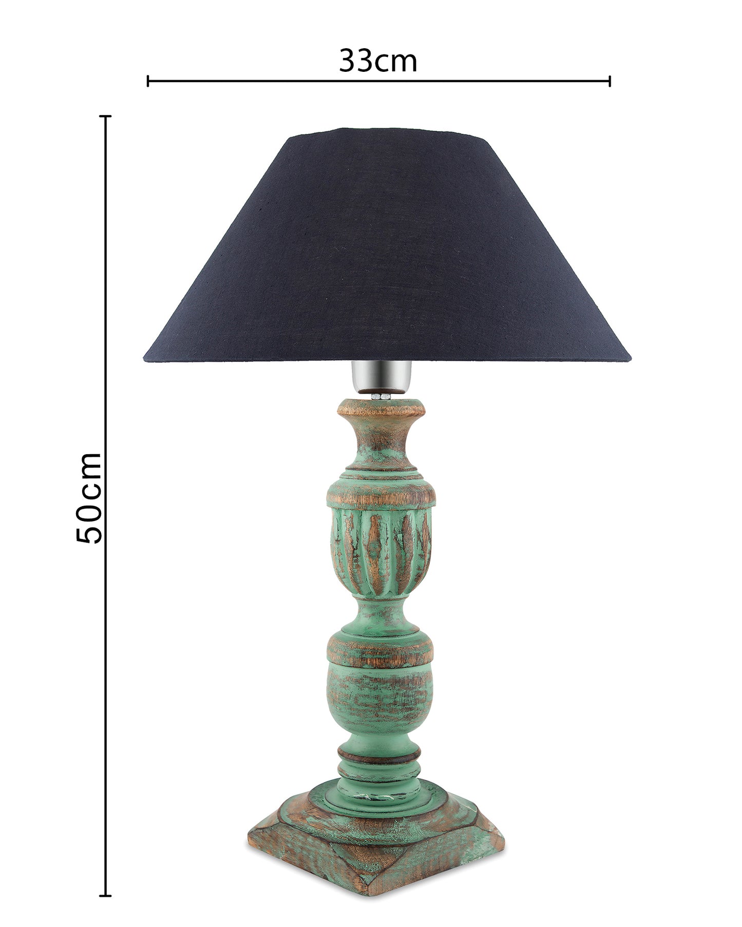 Rustic Algae French Trophy Carved Table lamp with Cone Shade