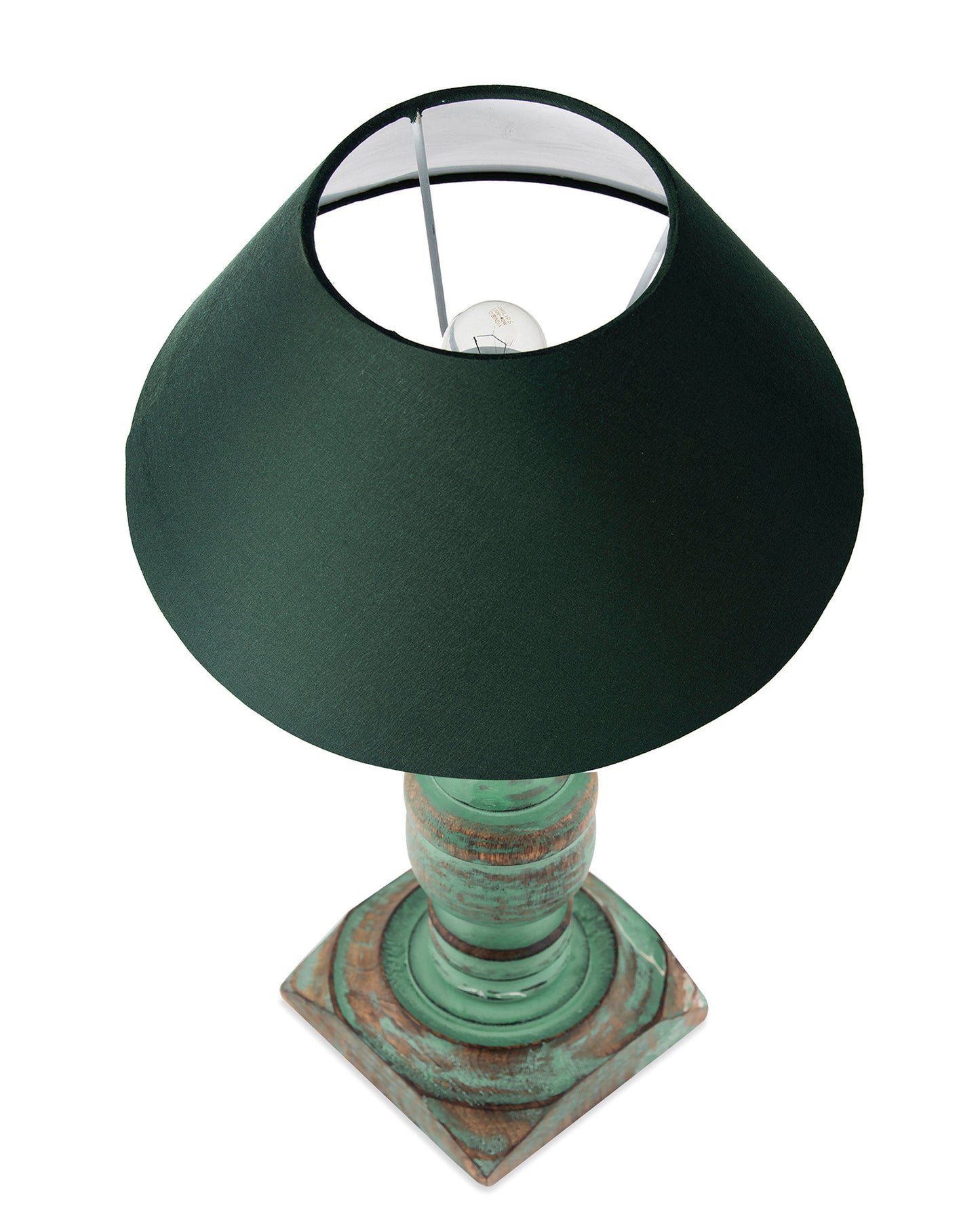 Rustic Algae French Trophy Carved Table lamp with Cone Shade