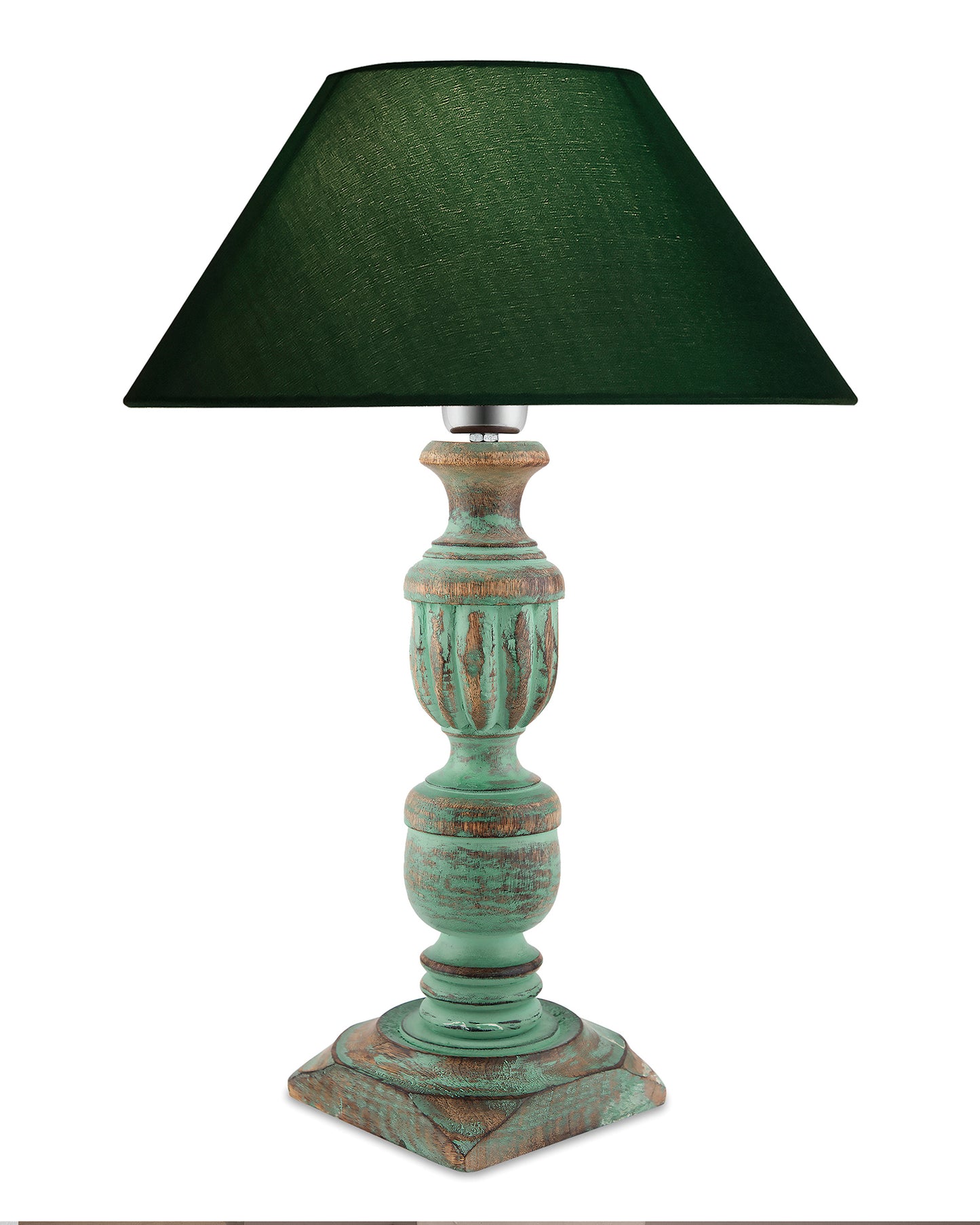 Rustic Algae French Trophy Carved Table lamp with Cone Shade