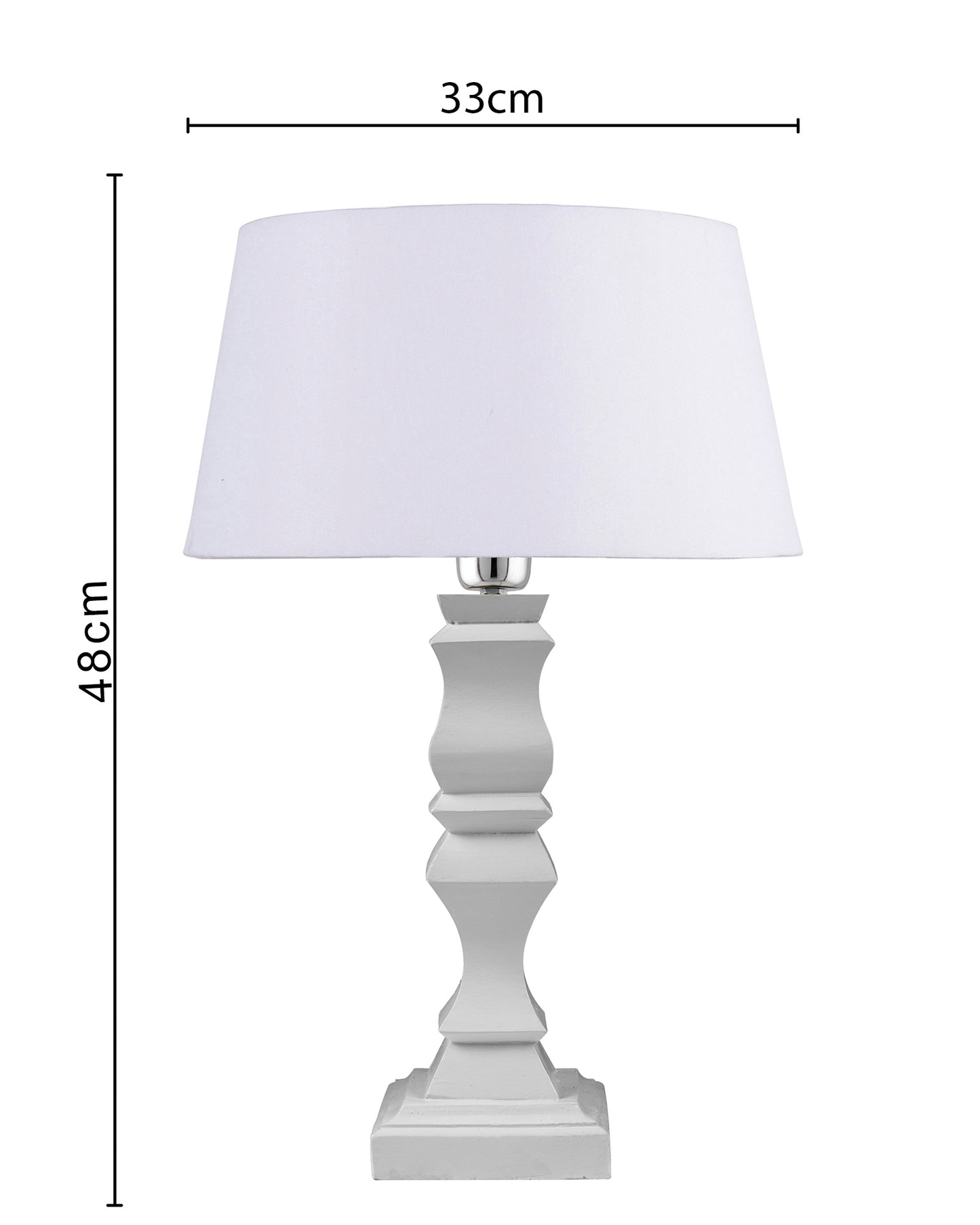 Classic Cube Cut White Table Lamp with Empire Drum Shade