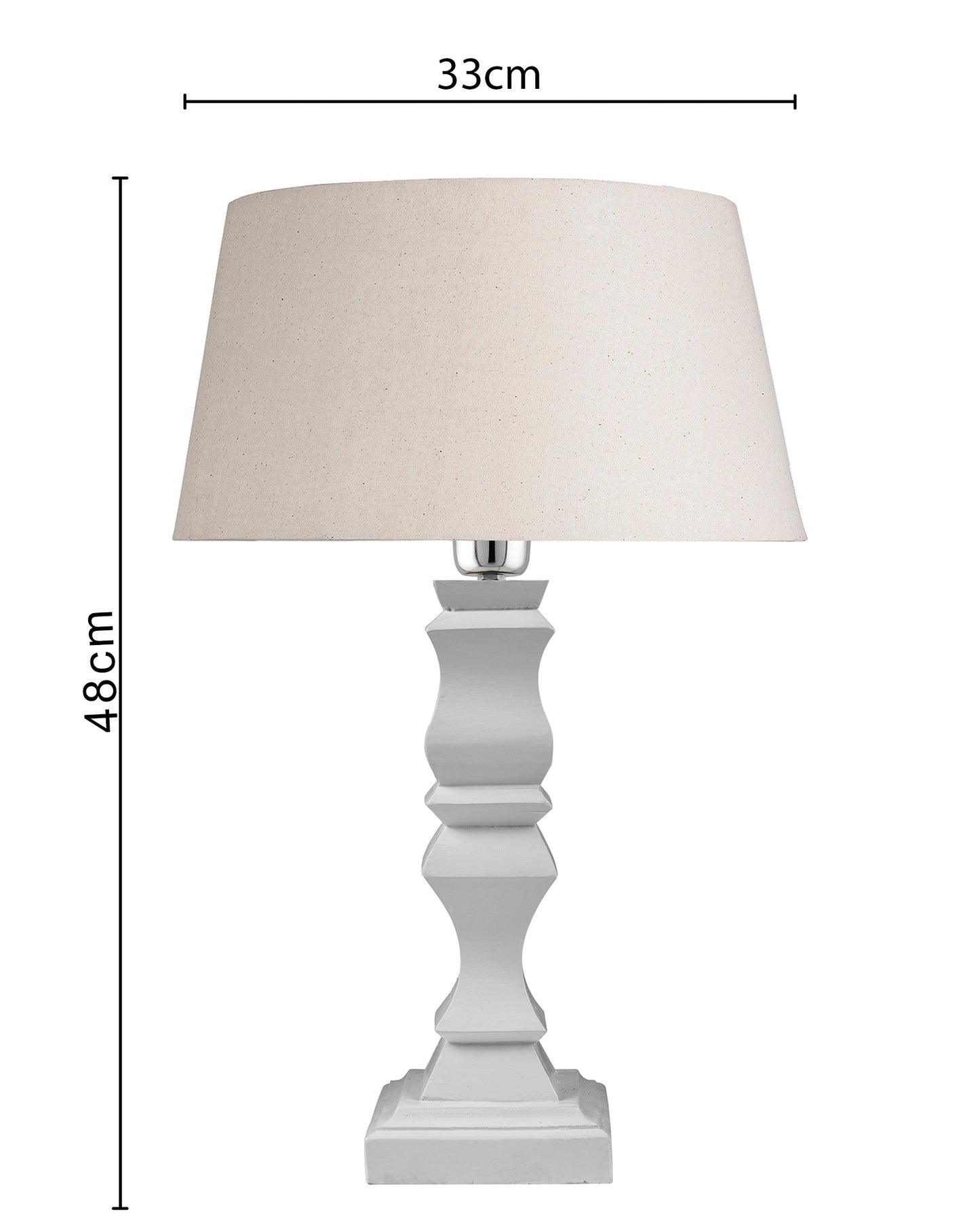 Classic Cube Cut White Table Lamp with Empire Drum Shade